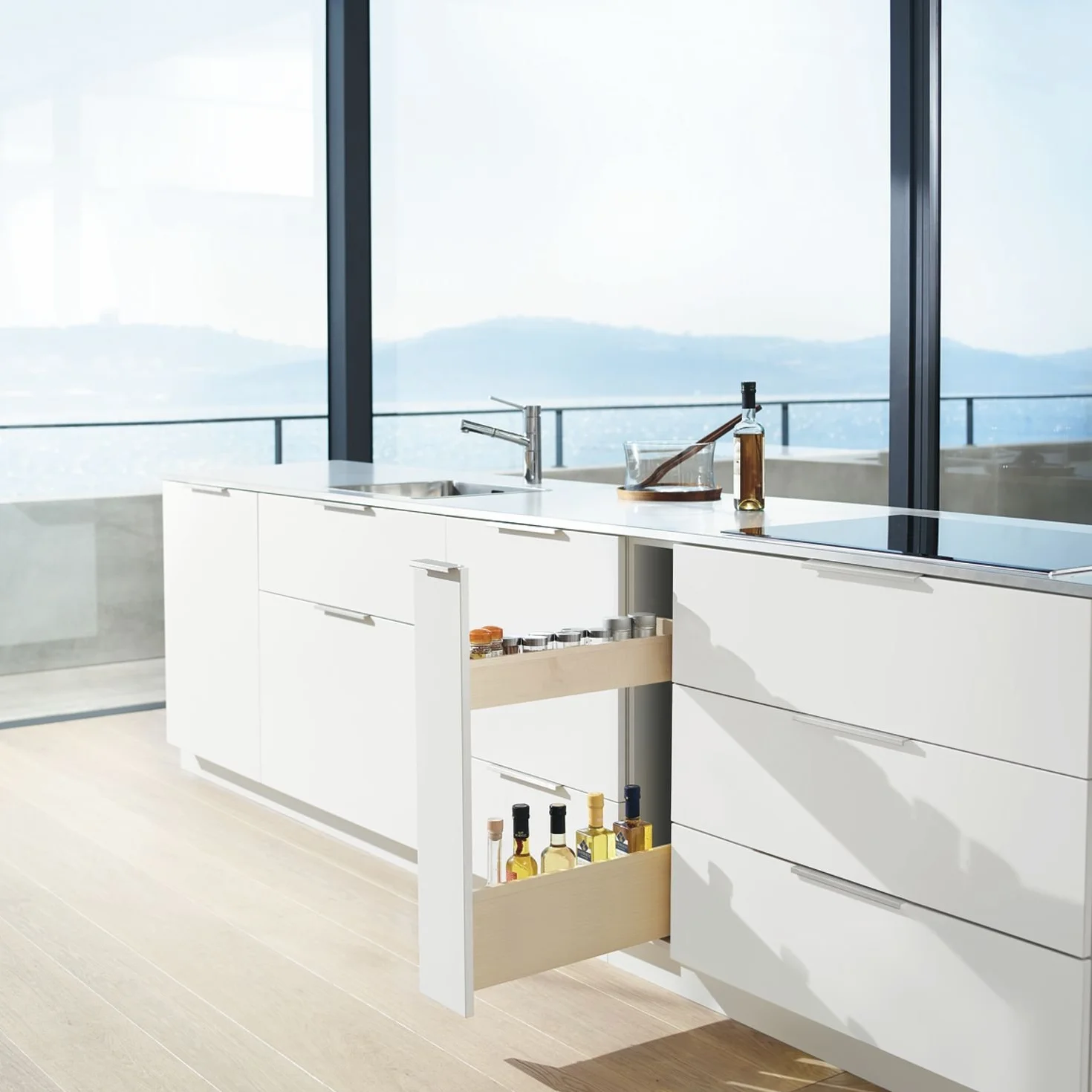 blum extracción total Tandem 500 mm I guía oculta invisible bajo el cajón I guía de cajón Soft-close con amortiguación blumotion I extracción para mueble de cocina I sistema de guías 1 par