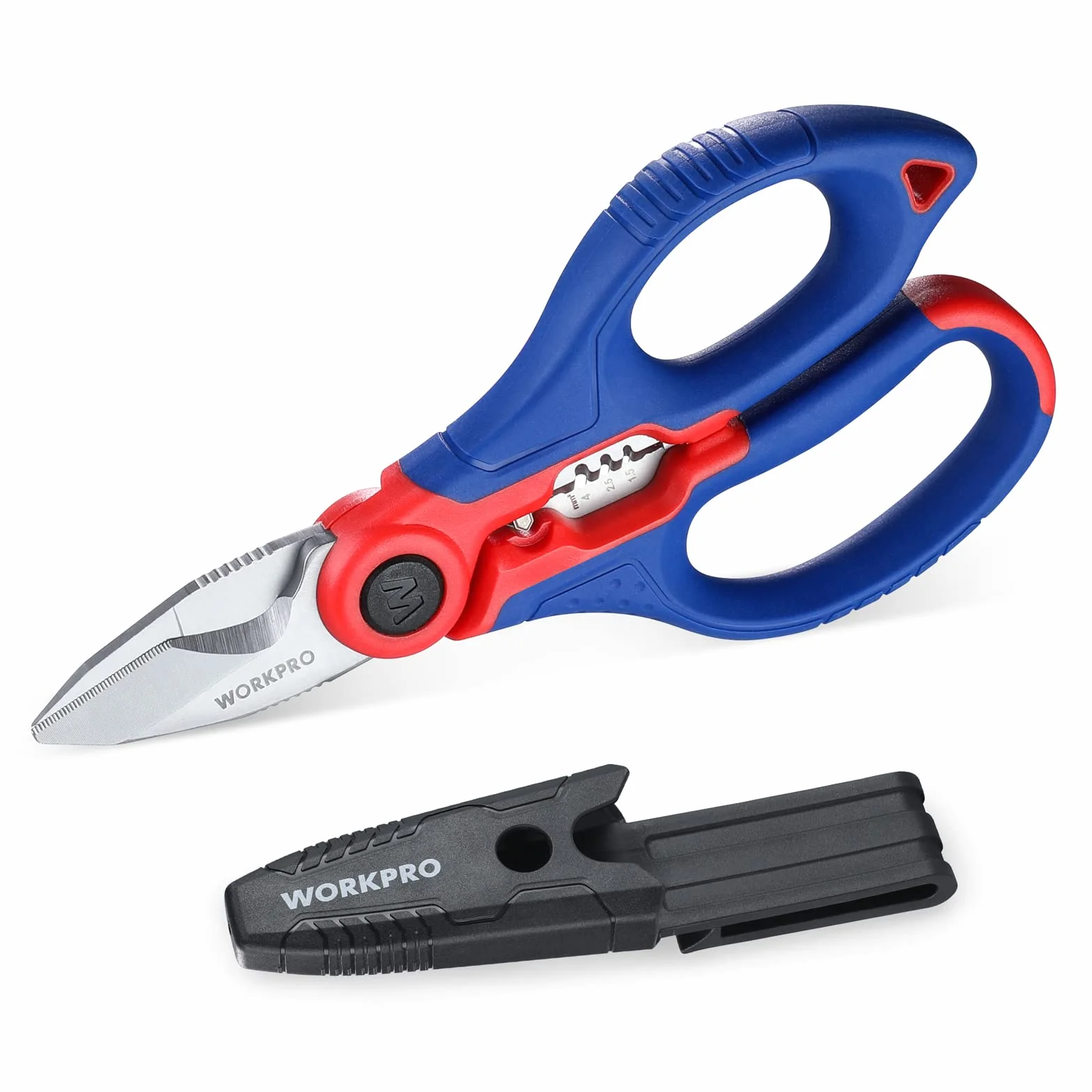 WORKPRO Tijeras Electricista Multifuncionales de Acero Inoxidable 163 mm
