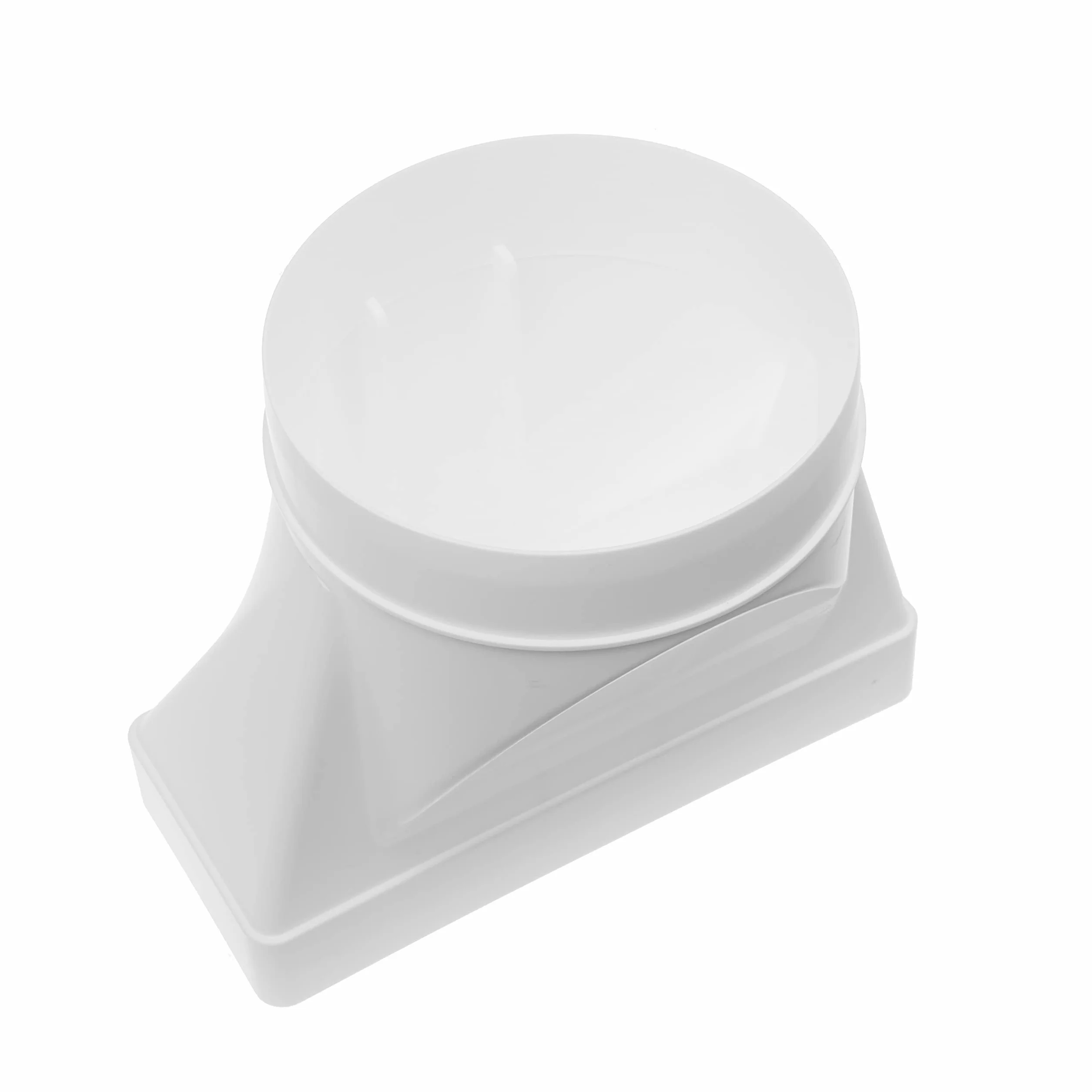 Vent Systems 220x90 mm en el conector de tubería rectangular de Ø150 mm para la conexión del tubo redondo. Sistema de ventilación, calefacción, enfriamiento - No apto para equipos de AC.