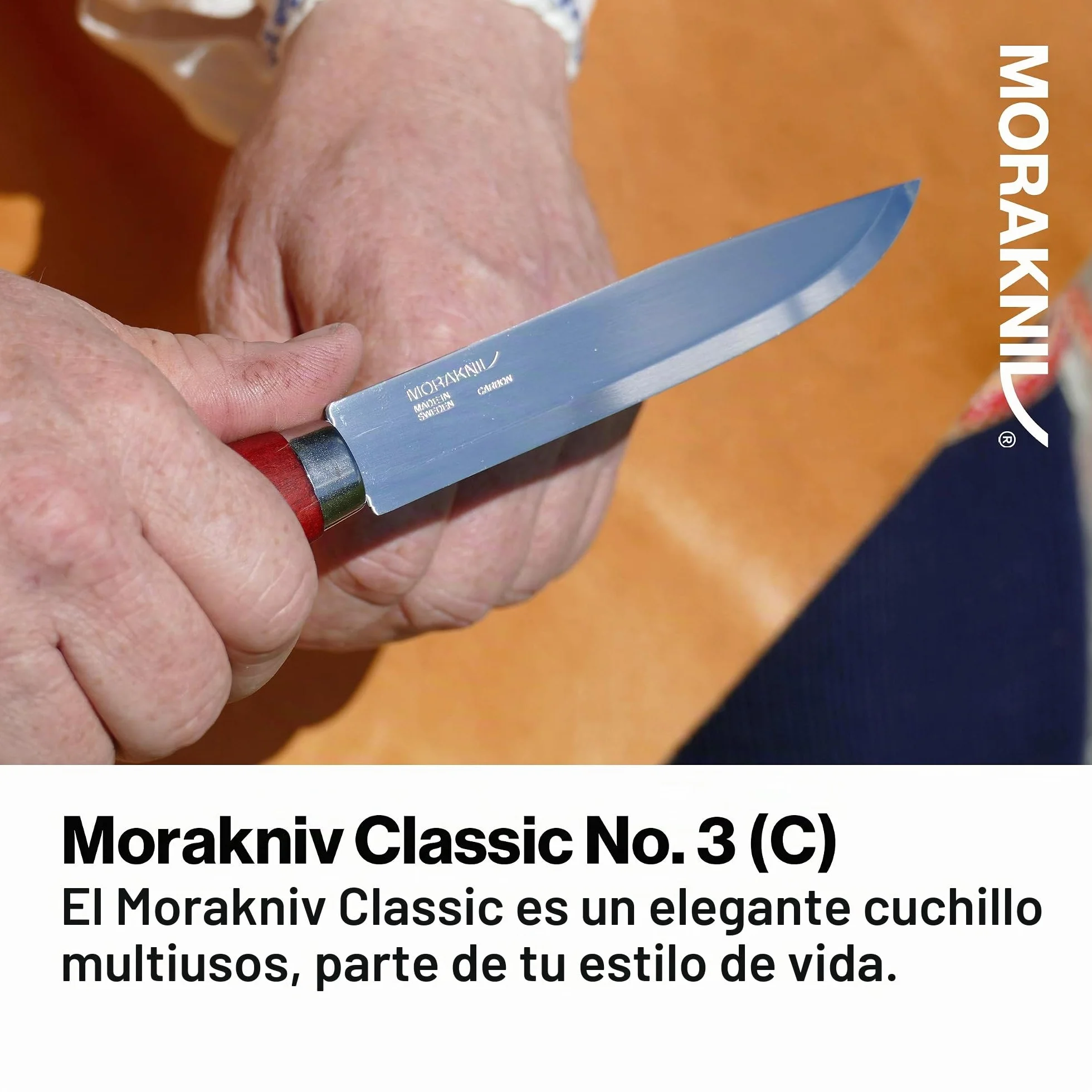 Morakniv Classic No. 3 Carbon Steel Craft Knife for Wood Carving and Crafting With Sheath, 5.3 Inch