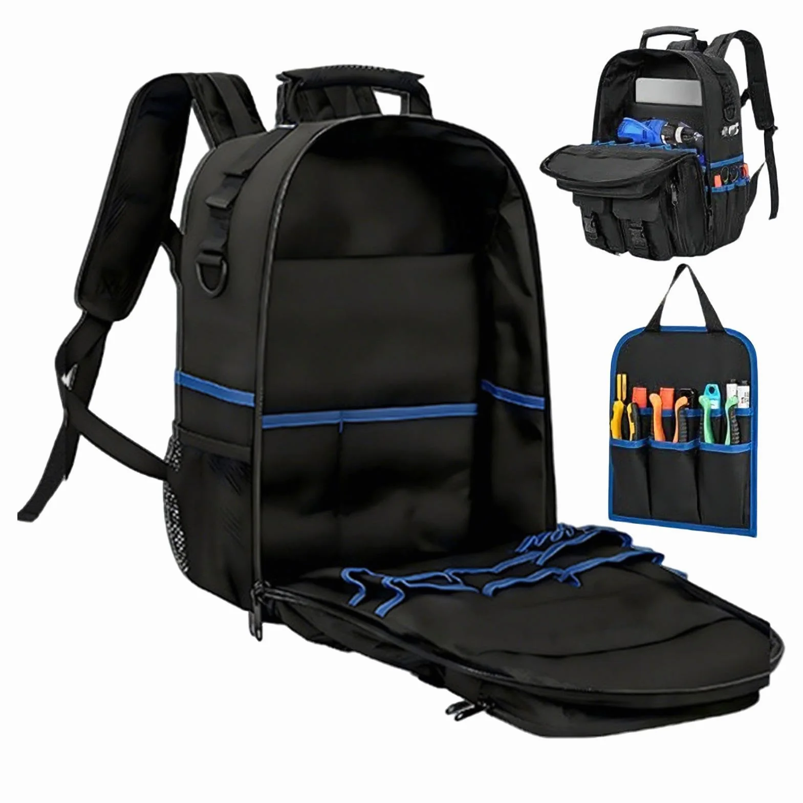 Mochila Para Herramientas De Electricista | Organizador De Almacenamiento De Fondo Duro, Con Múltiples Bolsillos, Mochila Resistente, Bolsas De Herramientas, Para Técnico, Electricista