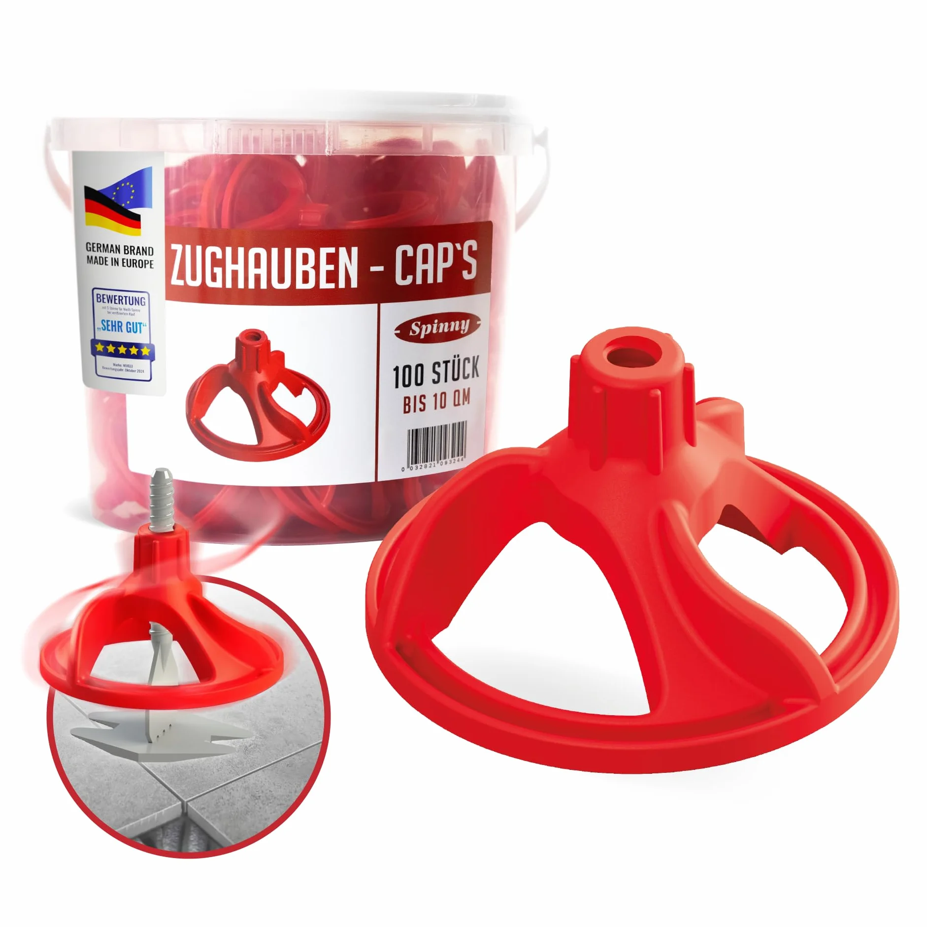 SPINNY Sistema de nivelación 100 bonetes de tracción, ayuda a la colocación, adecuado para las lengüetas SPINNY. - Herramienta para baldosas, ayuda para la colocación