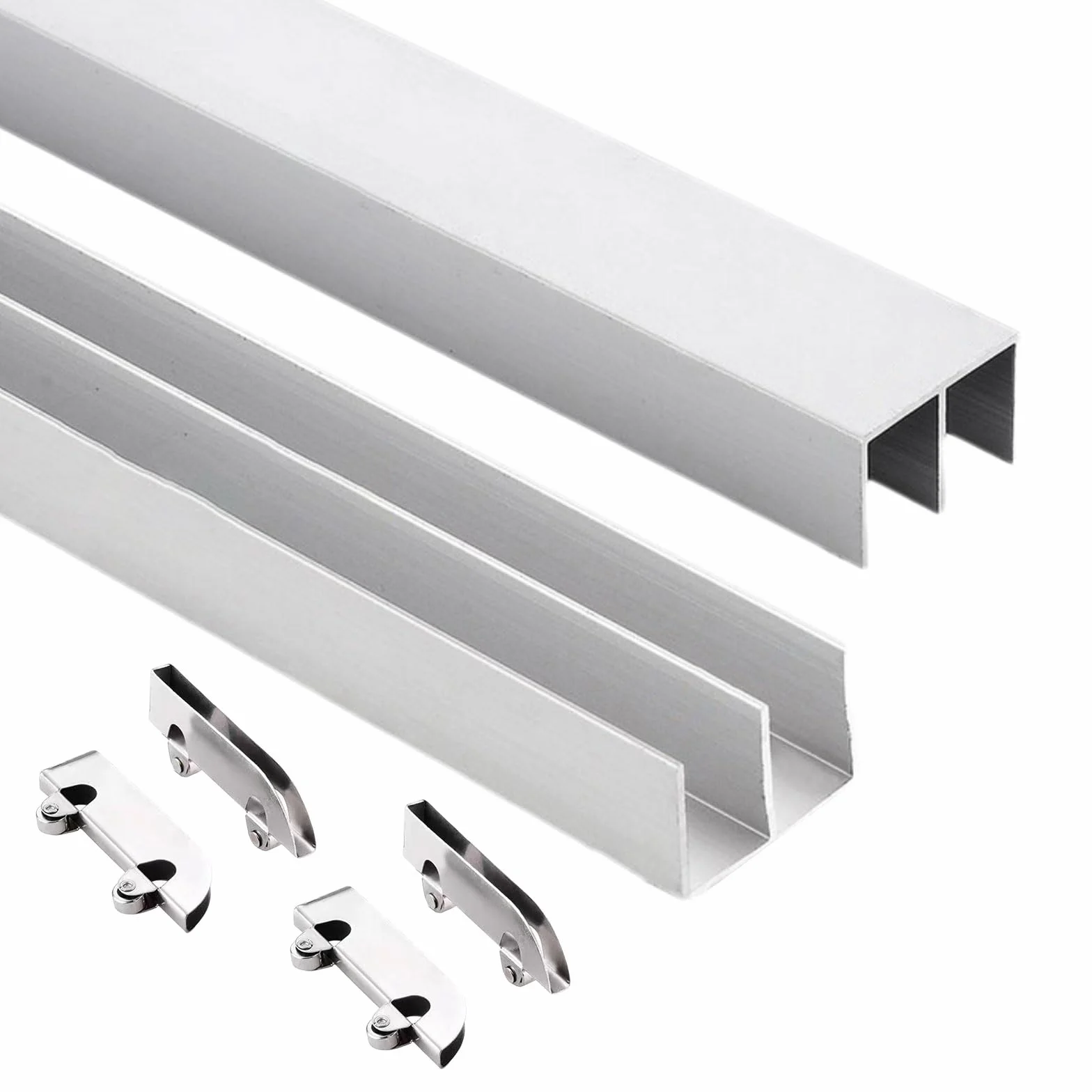 Riel para Puerta Corrediza de Bolsillo,Riel Oculto para Puerta corredera,Riel para Puerta corredera Doble,Kit de riel para Puerta corredera Doble,Ideal para oficinas en casa.