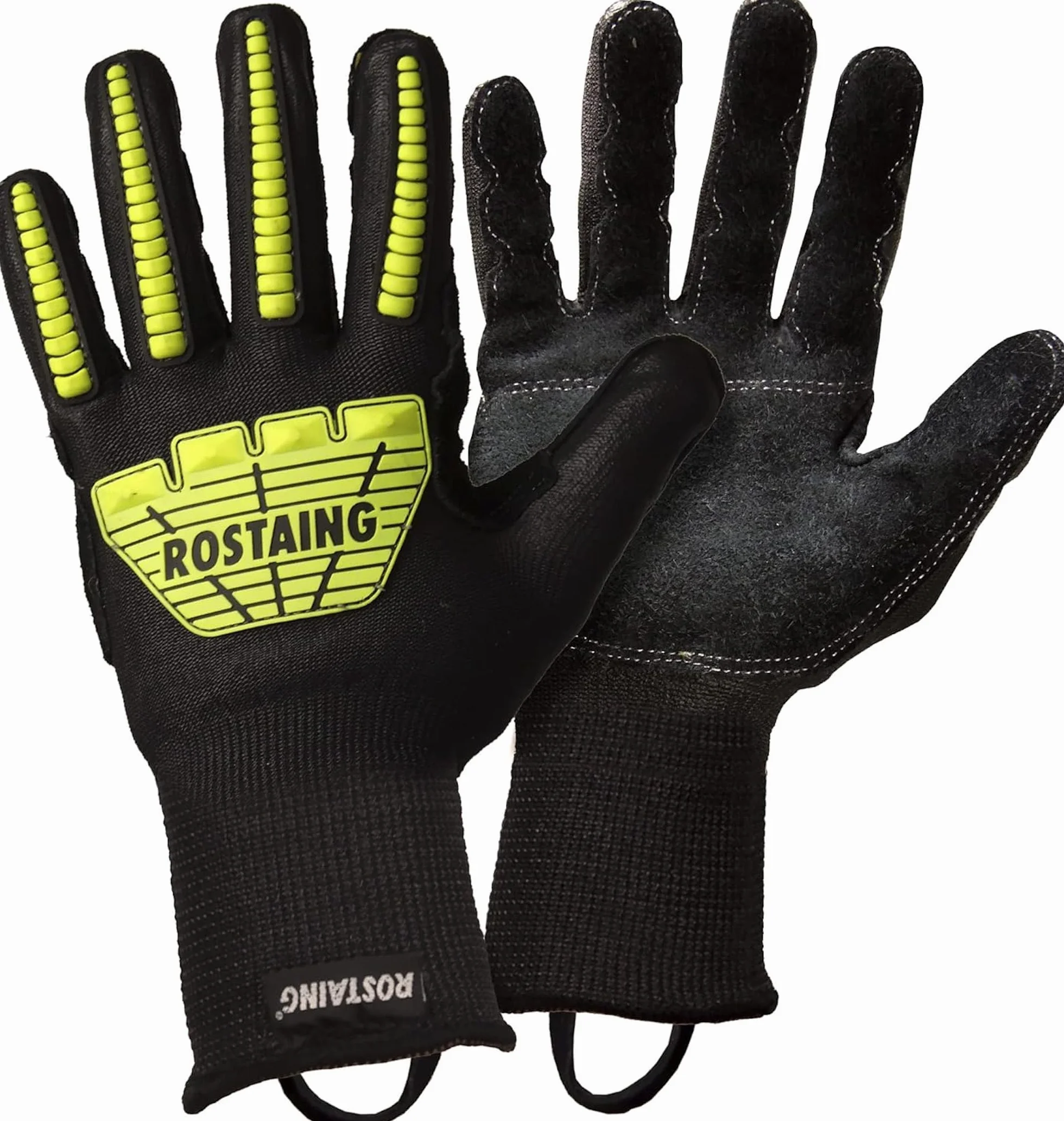 ROSTAING Par de guantes de bombero pro RESCUEFLUOBCSC - Para Rescates en Carretera - Guantes de Desincarceración y Despeje - Guantes Anticorte - Guantes de Protección contra Impactos