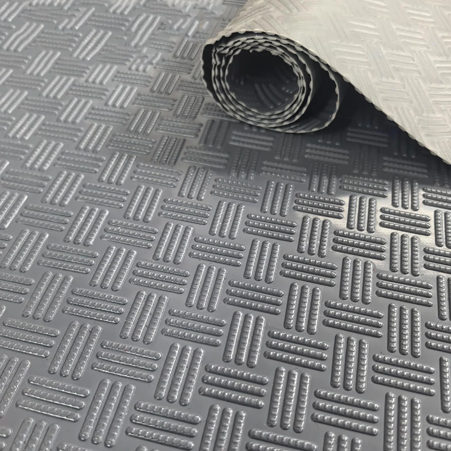 Tapete de Goma para Piso, Tapete Impermeable para Garaje de 1.6 mm de Grosor, Almohadilla Antideslizante para Reparación de Autos, para Garaje, Furgonetas, Gimnasio(Gray,0.9x2m)