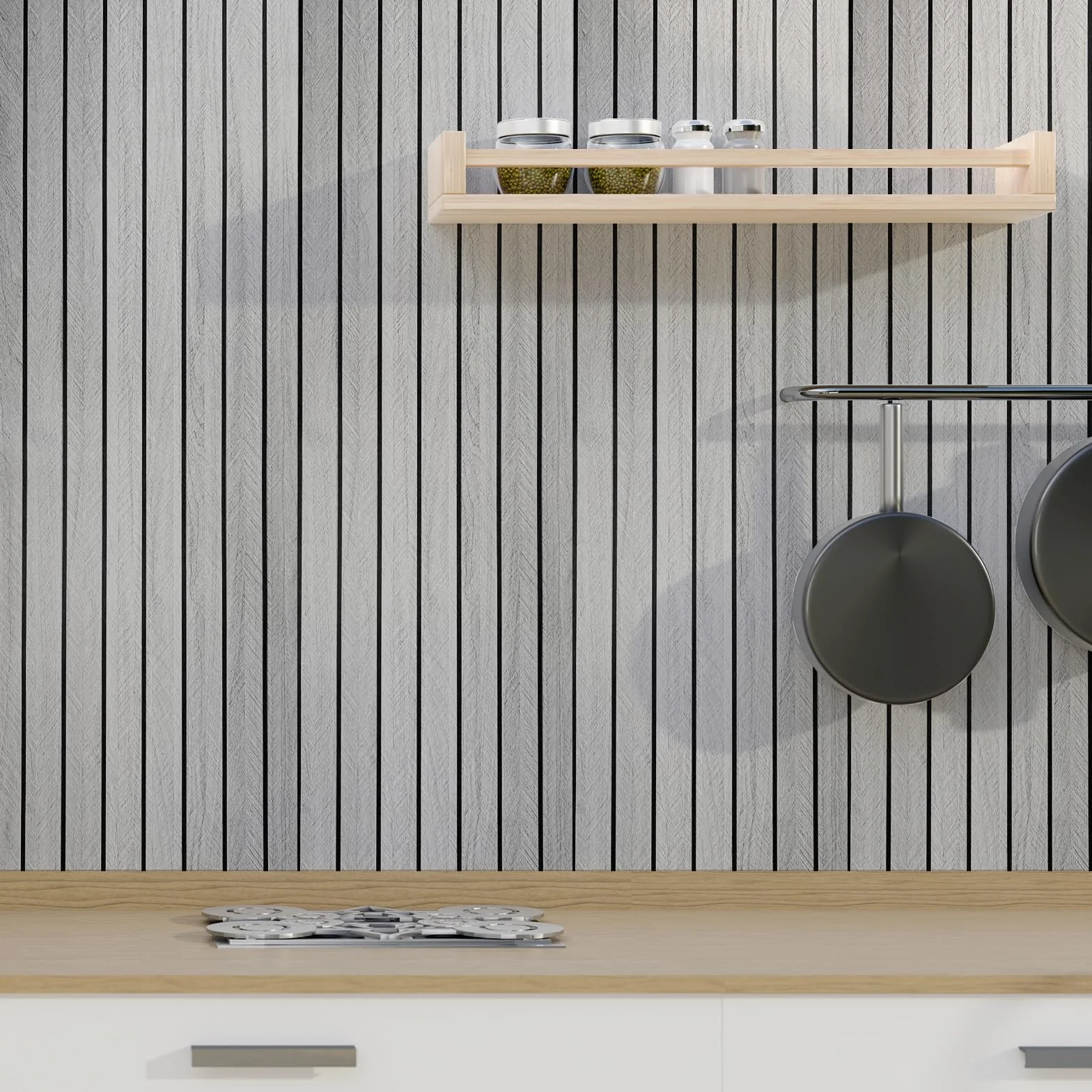 Paneles acústicos autoadhesivos de madera, 300 x 40 cm, paneles de pared con aspecto de madera, decoración de pared, paneles de láminas 3D, placa de insonorización de chapa de madera, paneles de techo