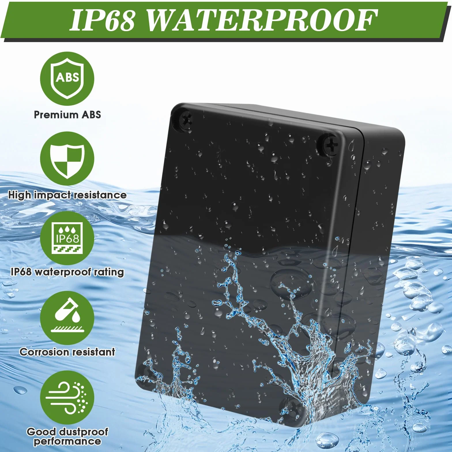 Caja de Conexiones Impermeable IP65 100x68x50mm con 8 Prensaestopas