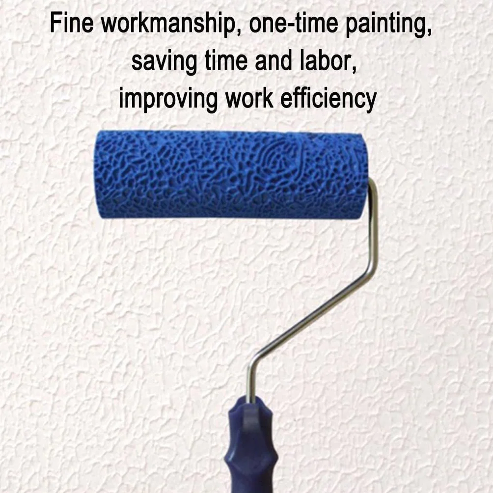 Rodillo para Pintar de 7 Pulgadas con Diseño Floral en Relieve, Herramienta para Bricolaje para Paredes Y Techos, con Mango, U
