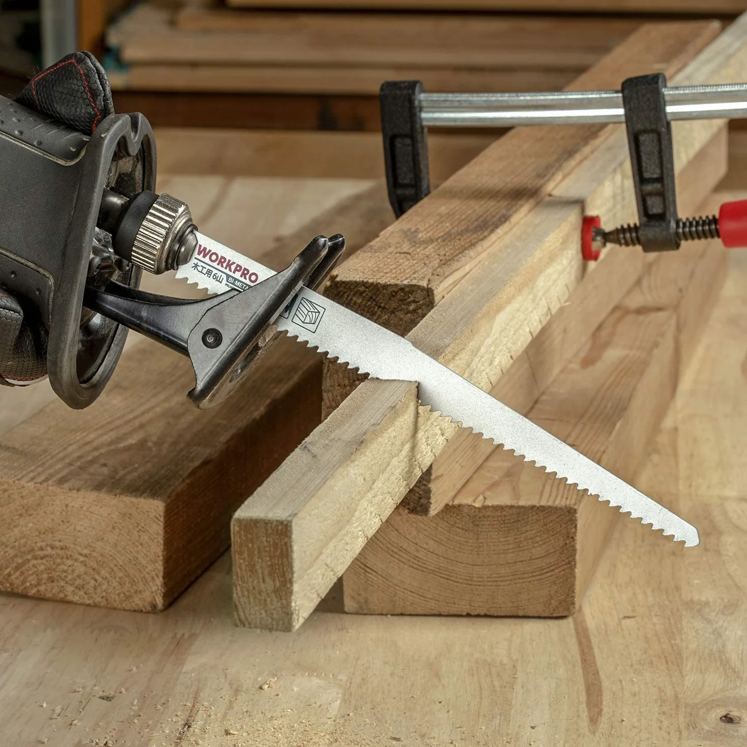 WORKPRO Hojas de Sierra Sable 10 piezas, Cuchillas para Madera y Metal, 150mm 230mm, 6/10/14/18 TPI, con Caja Plástica