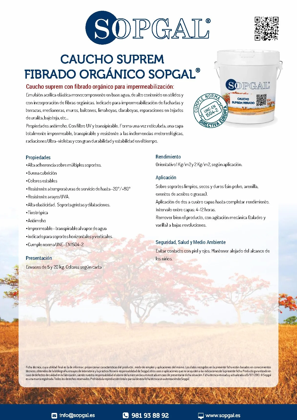 Sopgal Pintura de Caucho Suprem Fibrado (20 kg - Gris) - Resina orgánica para impermeabilizar tejados, fachadas y terrazas