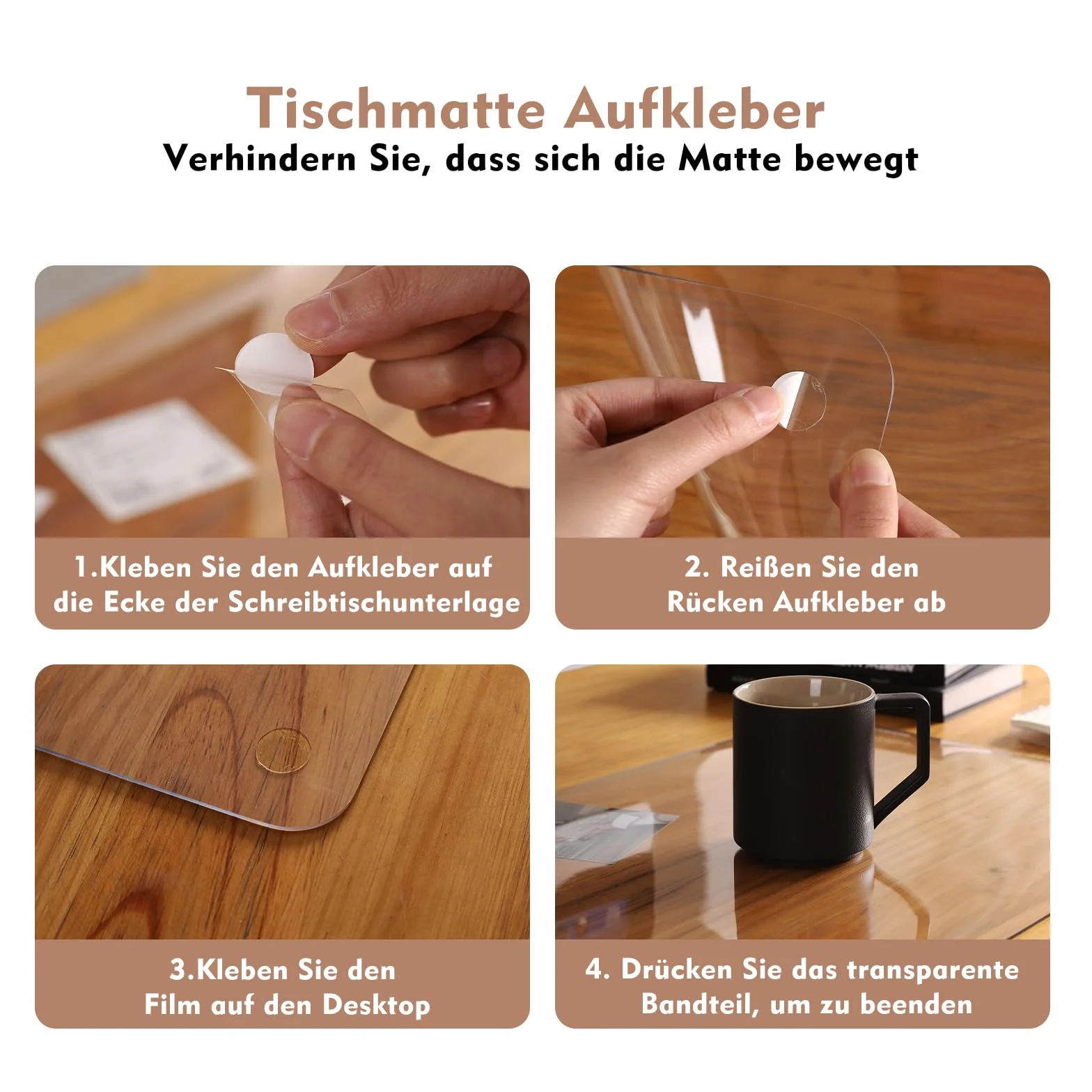 Protector de escritorio transparente PVC 60x35 cm antideslizante impermeable