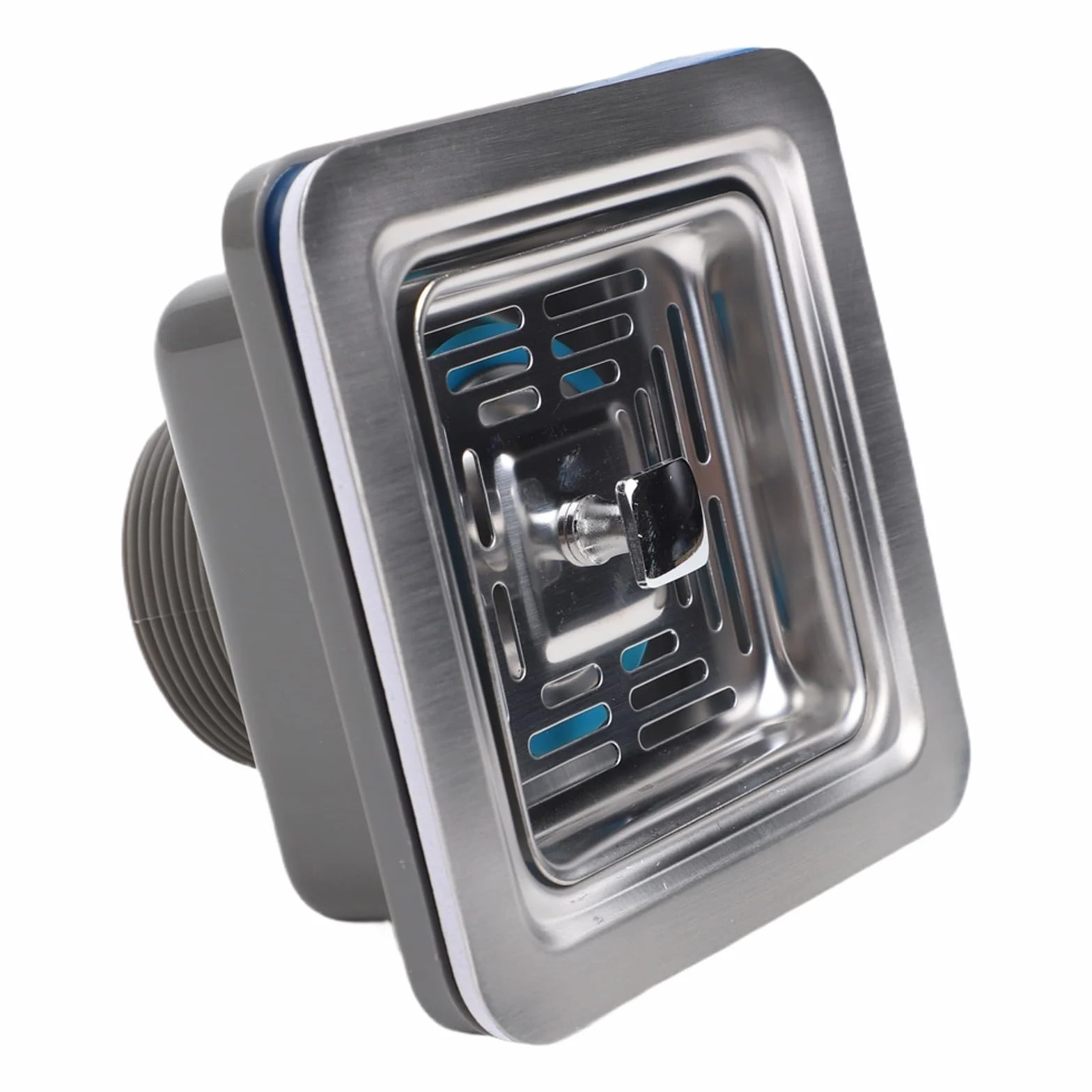 Desagüe cuadrado para fregadero de cocina 114 mm acero inoxidable