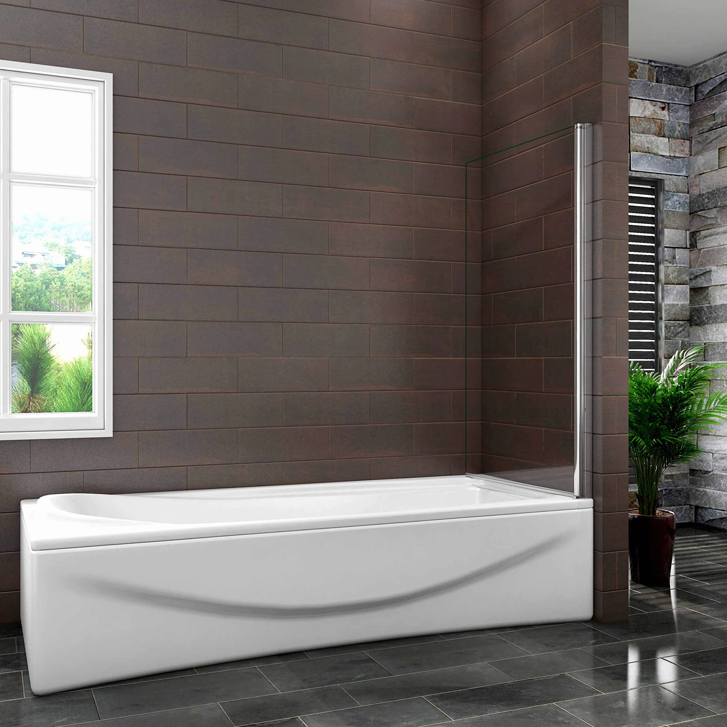 Mampara Bañera Abatible 1 Hoja Pivotante Cristal 6mm 80x140cm