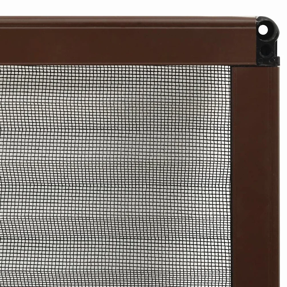 vidaXL Mosquitera Plisada para Ventanas Red Rejilla contra Insectos Moscas Cortina Plisada Ajustar Verano Fácil de Colocar Aluminio Marrón 80x100 cm