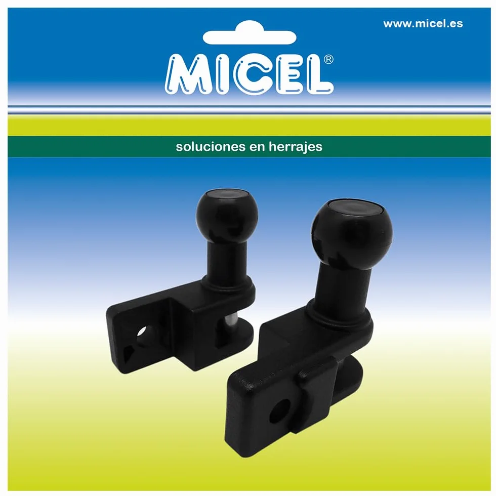 MICEL - 92542 - Juego de soportes de barandilla para toldos, incluye piezas para brazo izquierdo y derecho del toldo, Color negro, 69 x 30,7 x 73,2 mm.