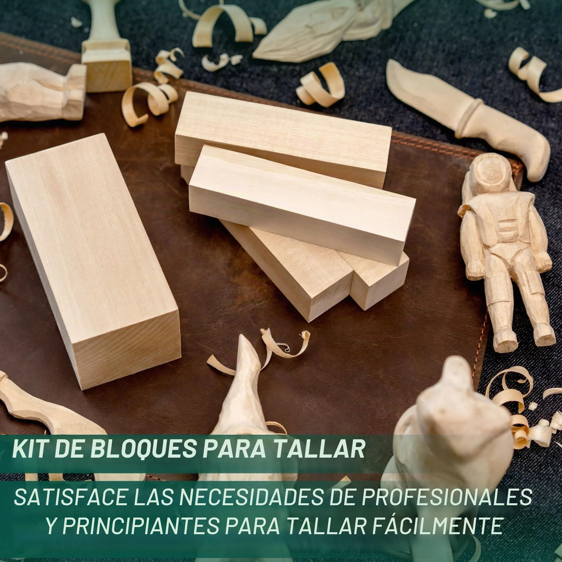 BeaverCraft S16 Juego de Tallado en Madera para Niños Principiantes Cuchillos Sloyd Detalle Bloques Tilo