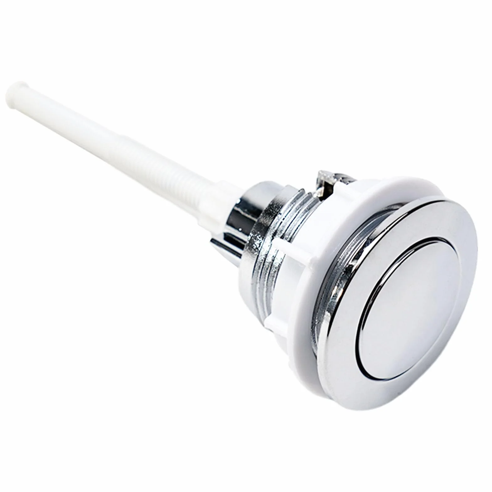 Botón de presión de tanque de inodoro de baño de descarga única de 38 mm en ABS plateado, fácil de instalar, reemplazo compatible con sistemas de cisterna de agua estándar para baños domésticos e