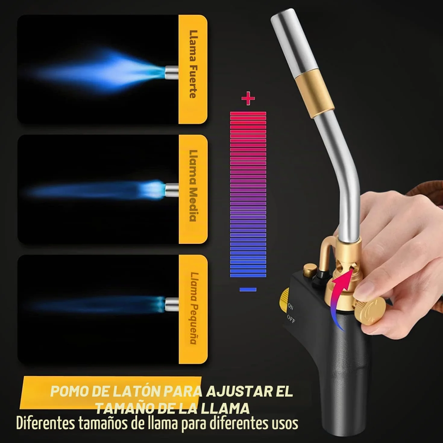 Antorcha de Propano MAPP, Antorcha de Gas Portátil para Trabajos Pesados, Soldadura de Plomería, Soldadura Fuerte, Soplete, Soldadura a Gas de Alta Temperatura, Antorcha de Soldadura