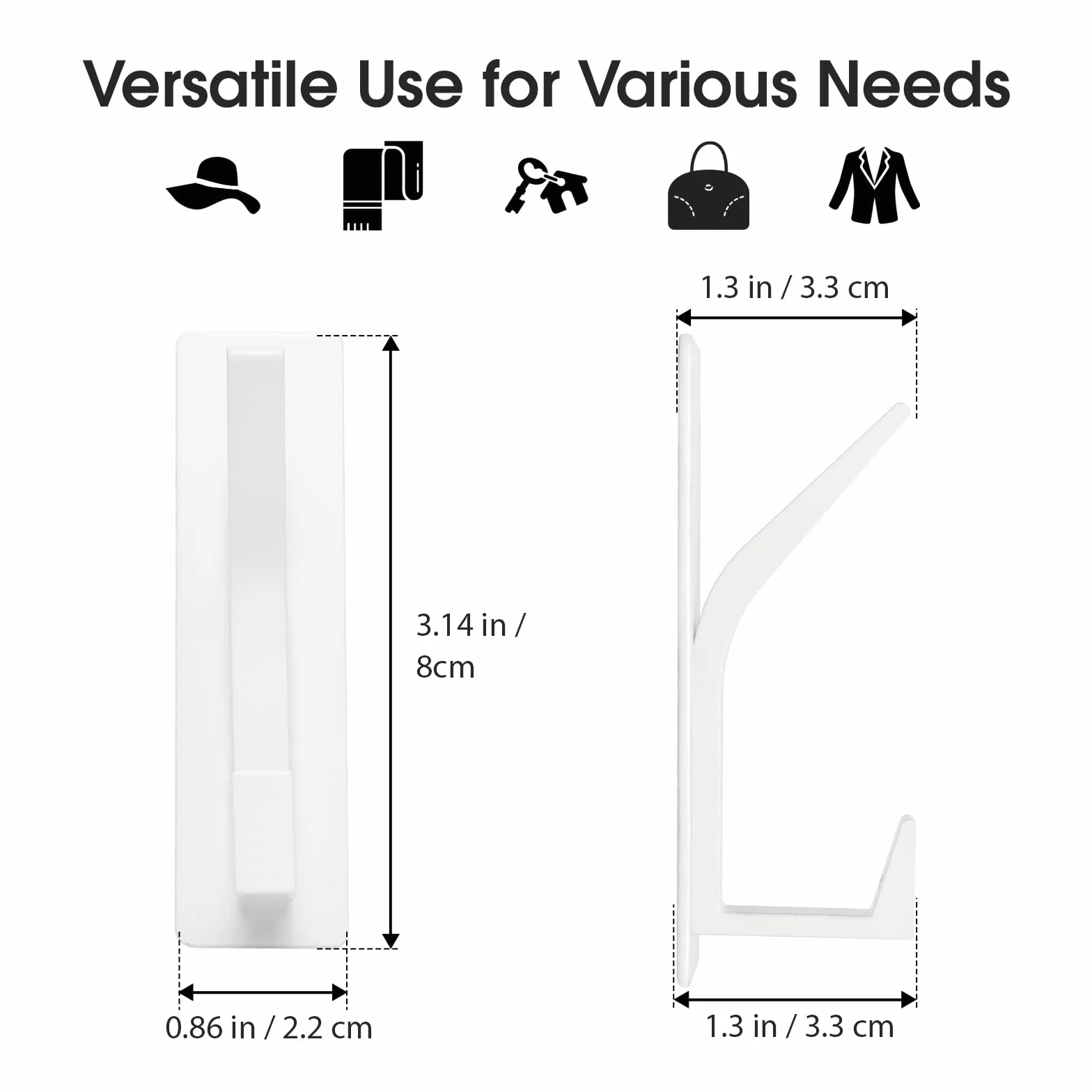 AUXHCYL Ganchos Adhesivos para Pared, 4 Pcs Gancho pared Adhesivo Resistentes para 6 kg, Colgador Adhesivo para Toallas, Abrigos, Sombreros y Bolsos en Baño, Cocina y Ducha (Blanco)