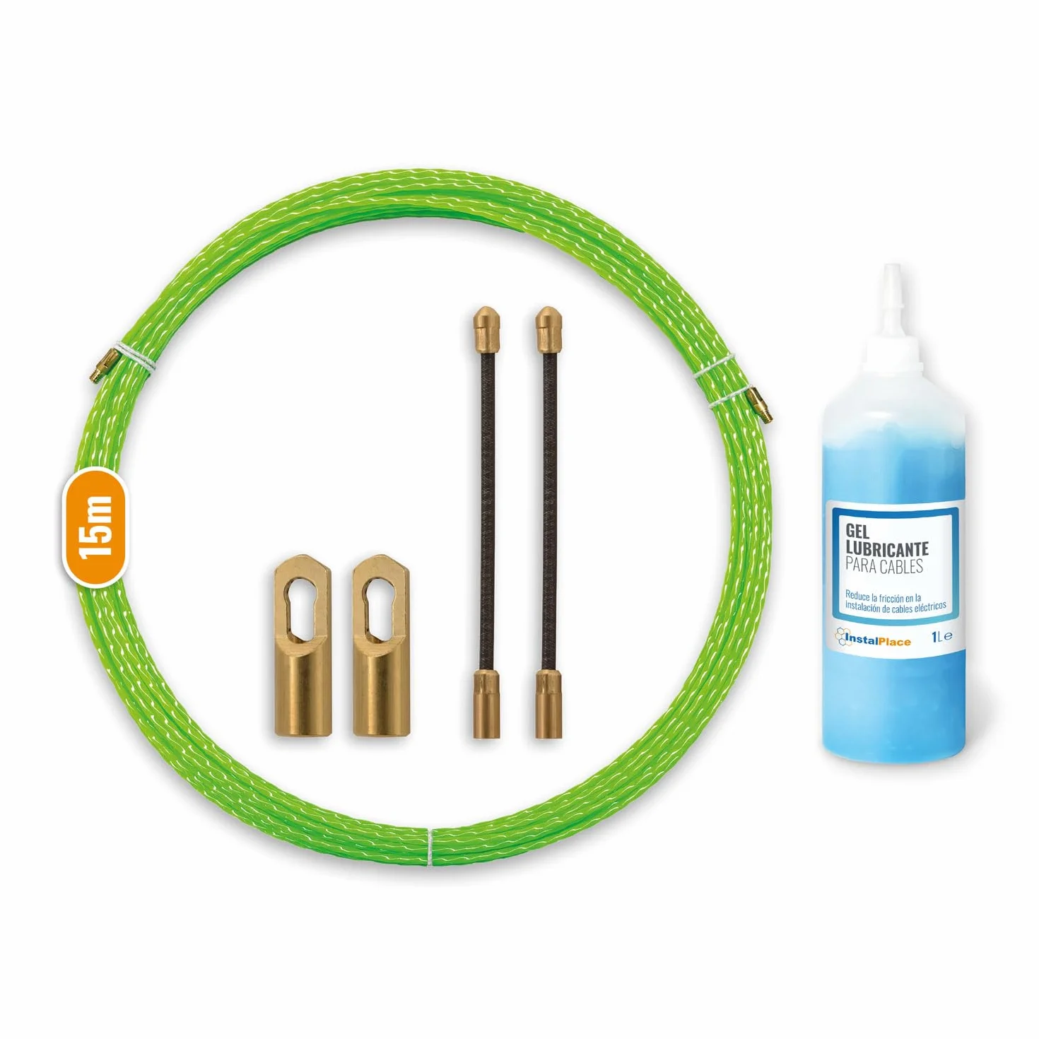 Pack Guía Pasacables Trenzada Monofilamento 15m Ø 3mm + Lubricante 1L, Alta Resistencia, Gran Alcance, Baja Fricción, Alta Flexibilidad