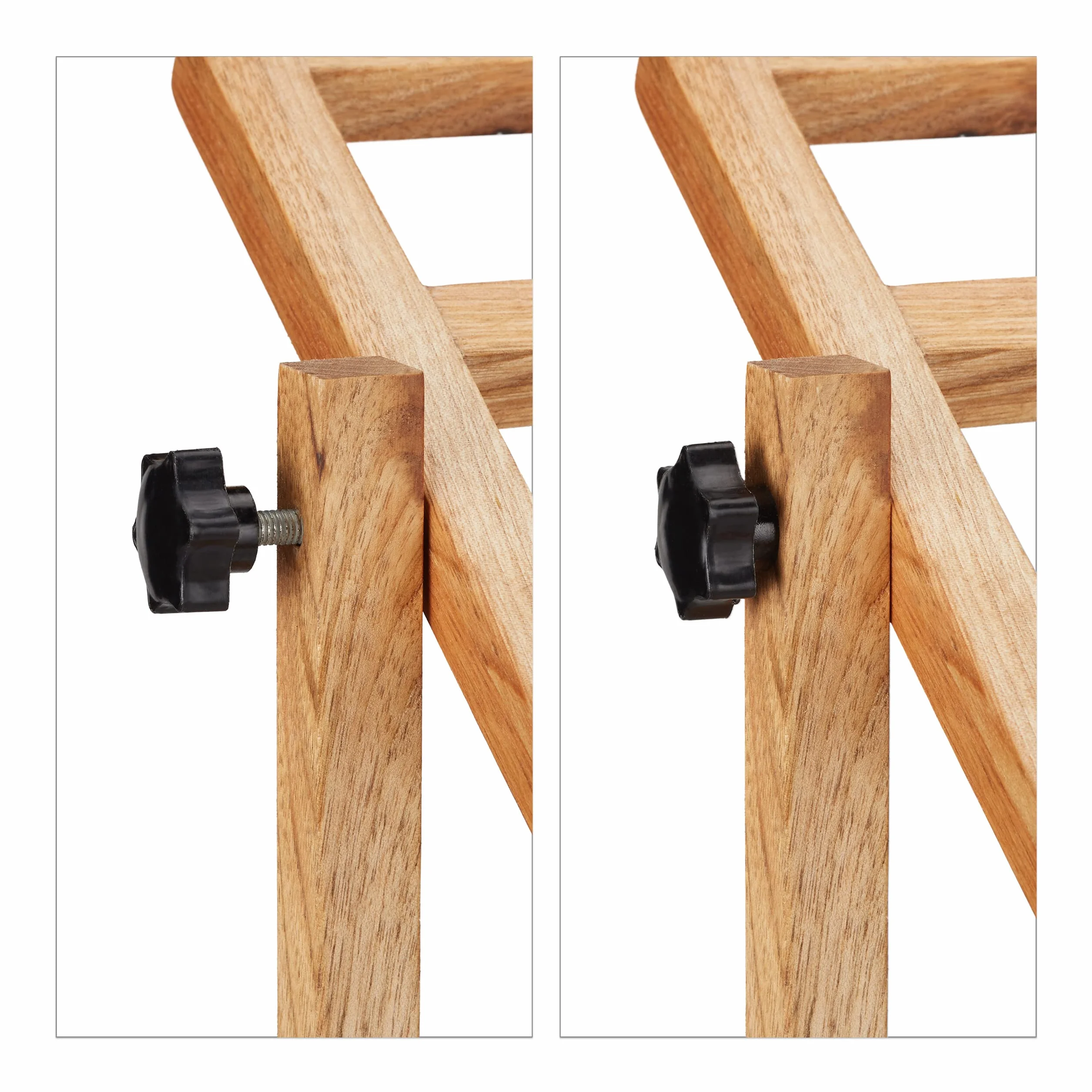 Relaxdays Portatoallas de Pie Madera de Nogal, Toallero con 4 Barras, 98 x 66 x 31 cm, Colgador Toallas, Color Natural