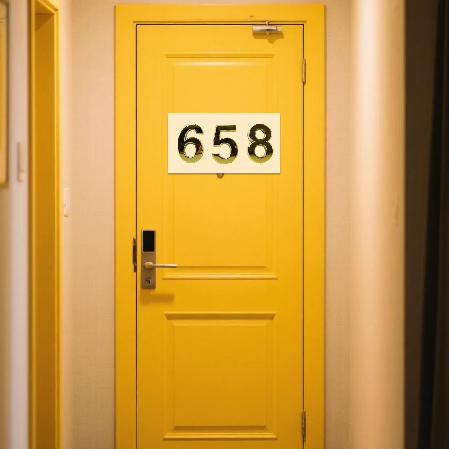 Numeros Adhesivos 5Cm,Numeros Para Habitaciones De Hotel,Numeros Adhesivos Para Buzón 3d Placas De Matrícula Del 0 Al 9 Para Casas Pisos, Oficinas Y Buzones (Dorado, 50mm 10pcs)