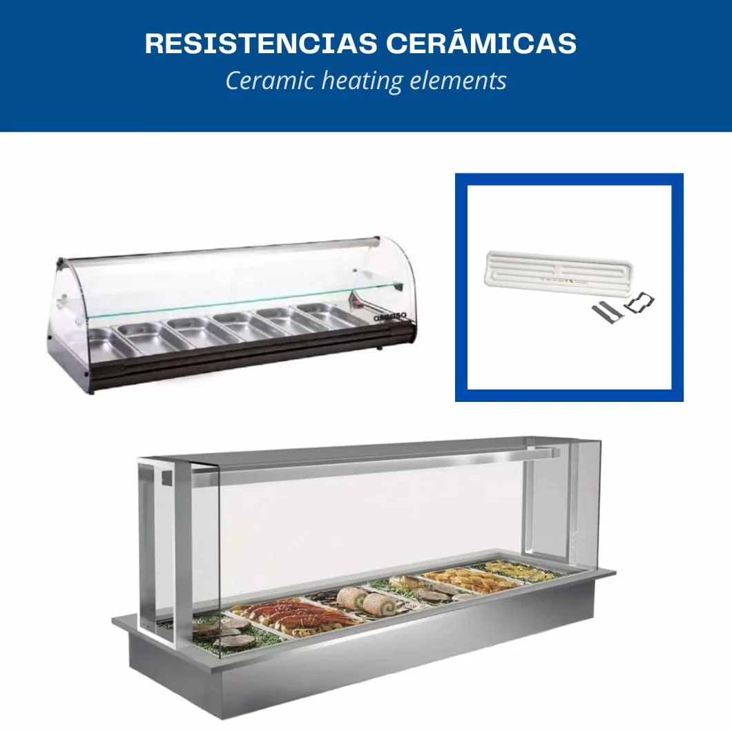 Resistencia cerámica 245x62mm 1000W 230V | Resistencia buffet y platos calientes | Elemento calefactor cerámico | Calentamiento rápido y eficiente
