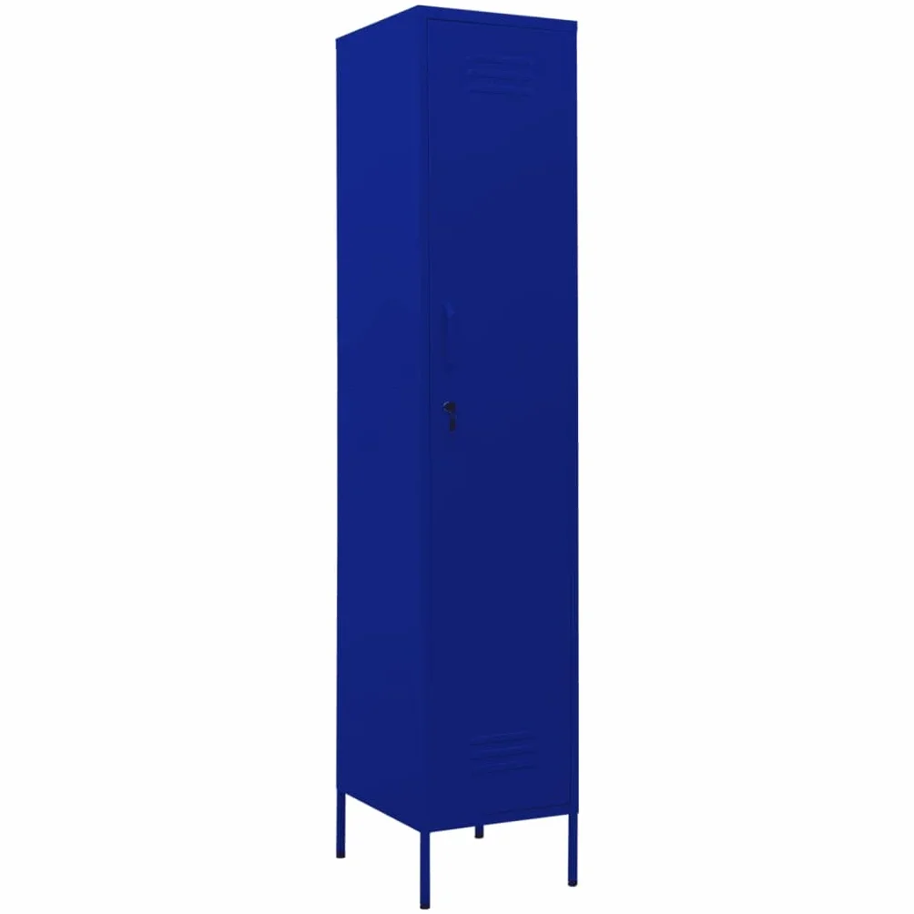 vidaXL Armario Taquilla Casillero de Acero Azul Marino 35x46x180 cm