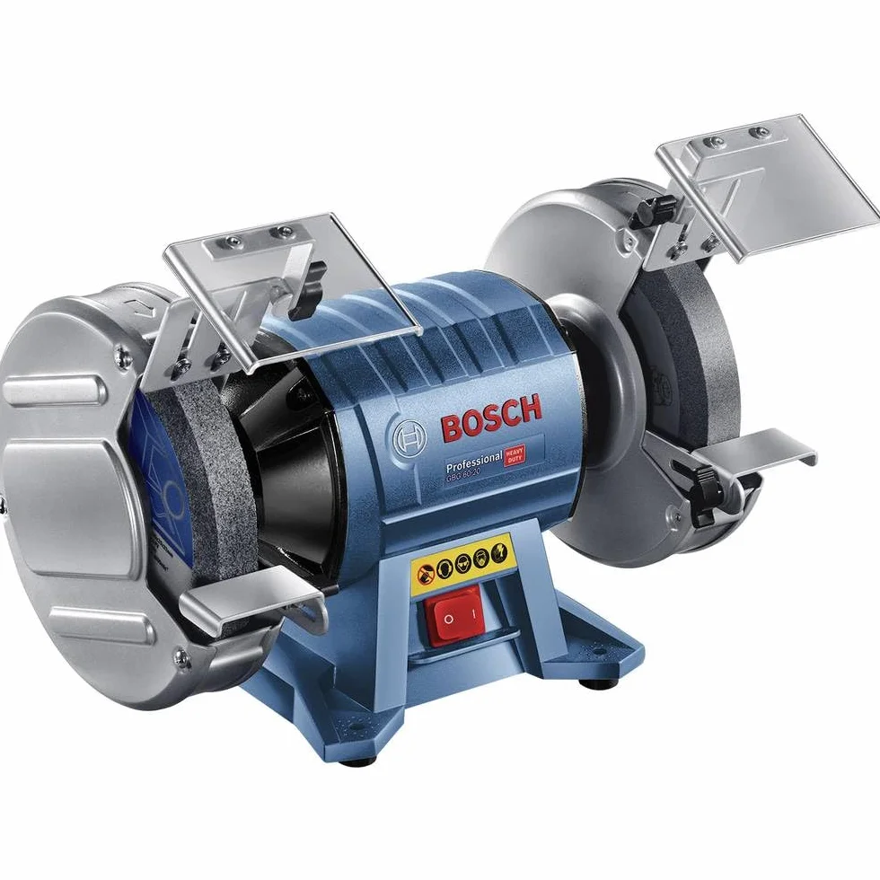 Bosch Professional esmeriladora doble GBG 60-20 (potencia 600 vatios, Ø disco de esmerilar 200 mm, velocidad en vacío 3600 rpm, incl. 2 discos de esmerilar de grano normal)