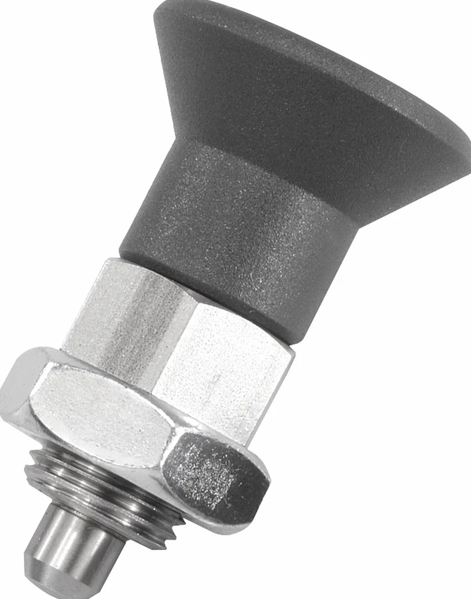 Kipp pernos de bloqueo Talla 4 M20 x 1,5, forma: B termoplástico, modelo corto, productos: acero inoxidable, D = 10, 1 pieza, k0631.16410