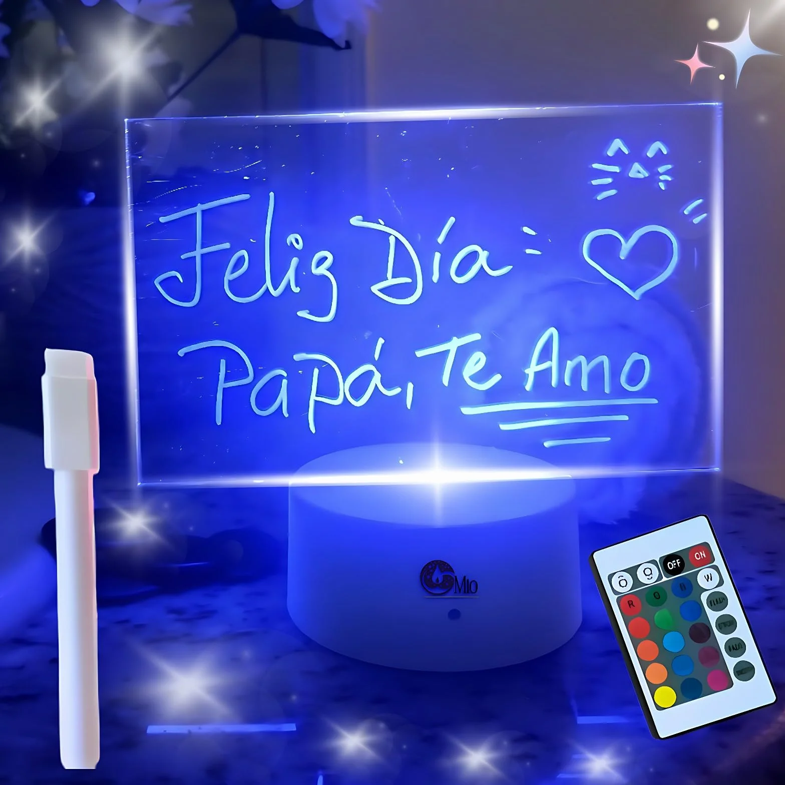 Pizarra LED Luz de Notas Inalámbrico - Tablero Acrílico Portátil Luminoso 16 Tonos de Luz - Decoración