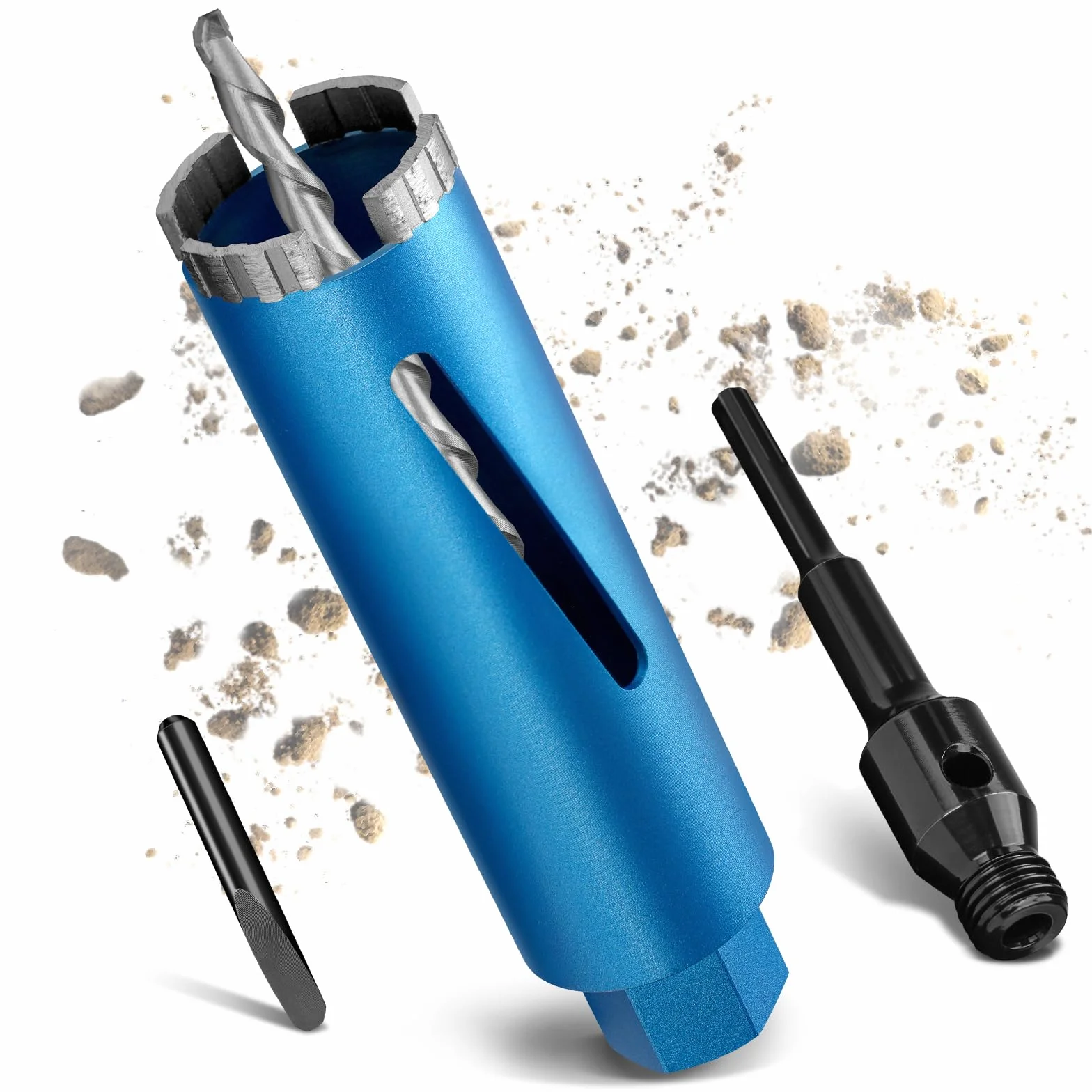 Corona de perforación M22 en seco y húmedo, 200 mm, 82 mm, con adaptador SDS Plus, segmento de 10 mm, corona de diamante turbo, corona de perforación para taladros de núcleos, hormigón, mampostería