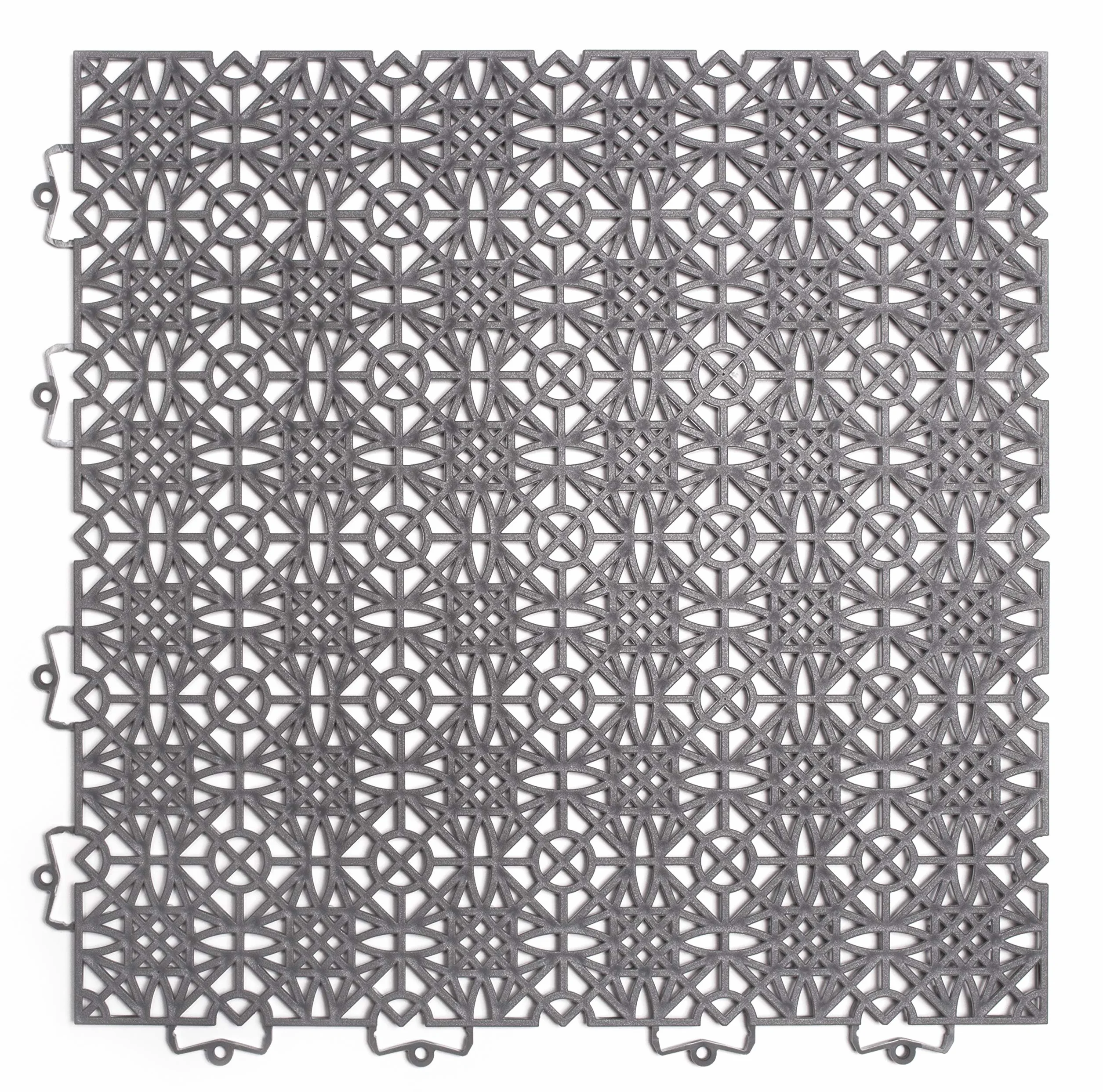 Andiamo 202403 - Set de baldosas de plástico para suelo, 38 x 38 cm, 7 unidades, 1 m², color gris