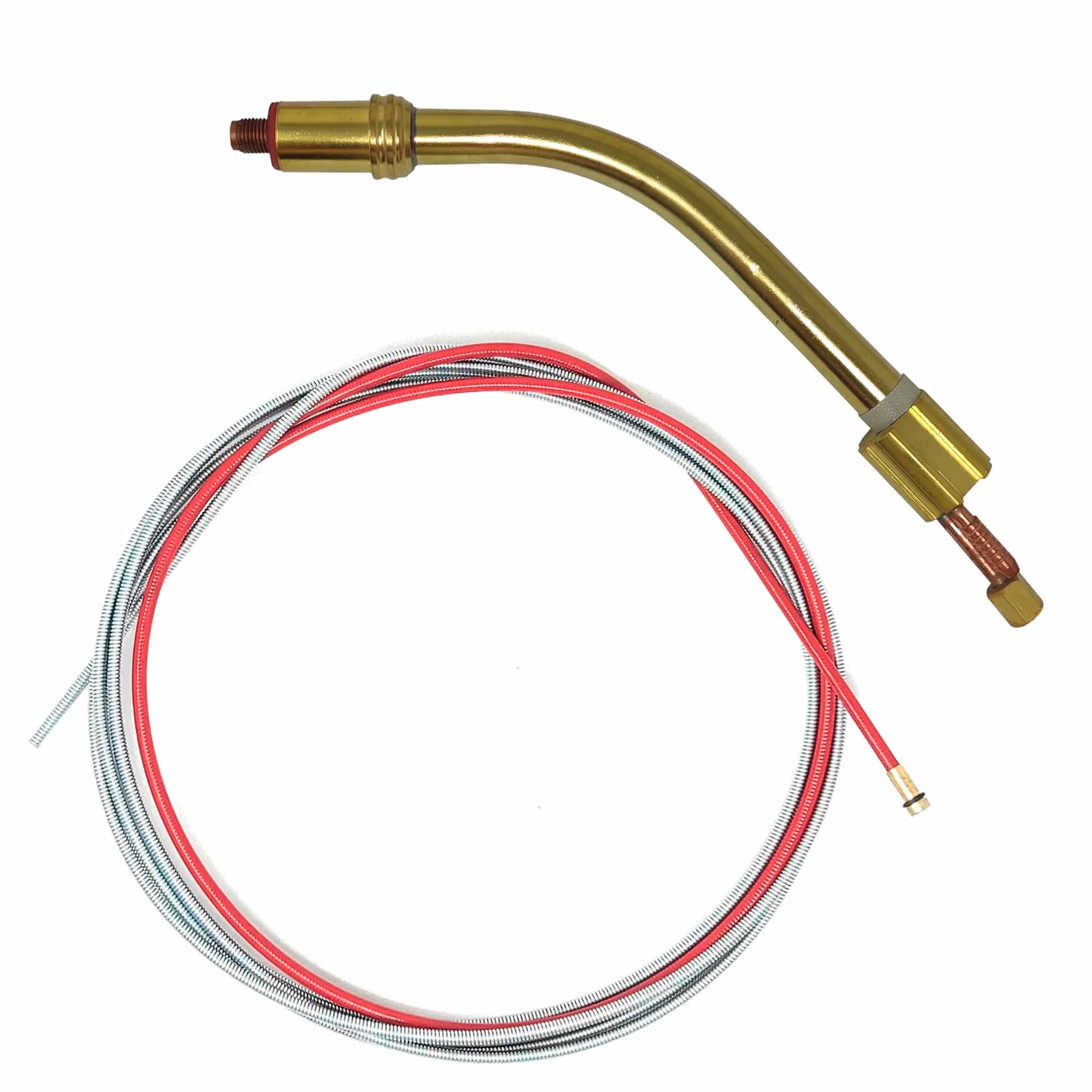 ELCAN Pack de una cabeza para antorcha 501D y guia hilo rojo de 4 metros para hilo 1,0-1,2mm para antorcha mig mag. Consumibles y accesorios pistola soldar. Cuello cisne para torcha soldadura MB501