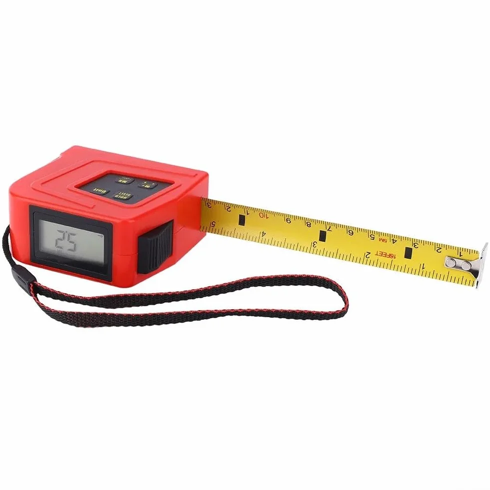 Cinta métrica digital de 5 m con graduaciones métricas solo y pantalla de respuesta rápida para tareas de planificación y levantamiento de sitios de dibujo técnico