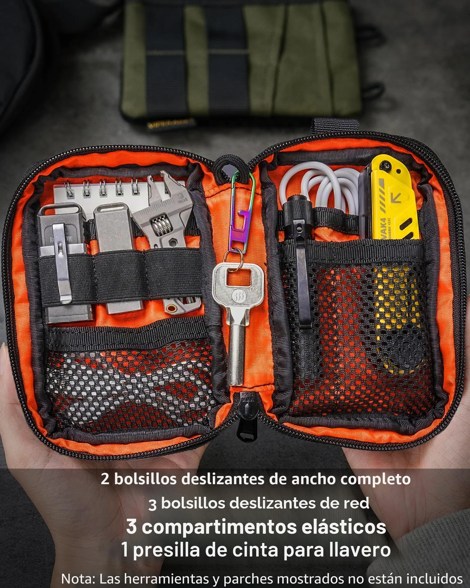 VIPERADE VE26 Bolsa EDC pequeña para Herramientas de Bolsillo y multiherramientas, Organizador EDC con área para Parches para Equipo EDC