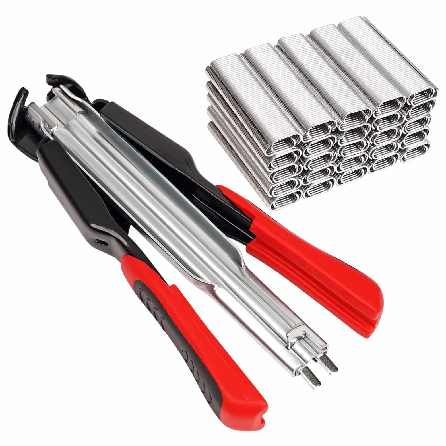 Alicate Para Alambradas Con 2500 Clips C, Juego De Alicates De Anillo De Cerdo, Grapadora Para Cercas, Jaulas Para Animales, Jaulas Para Pollos Vallado, Tenaza Cercas