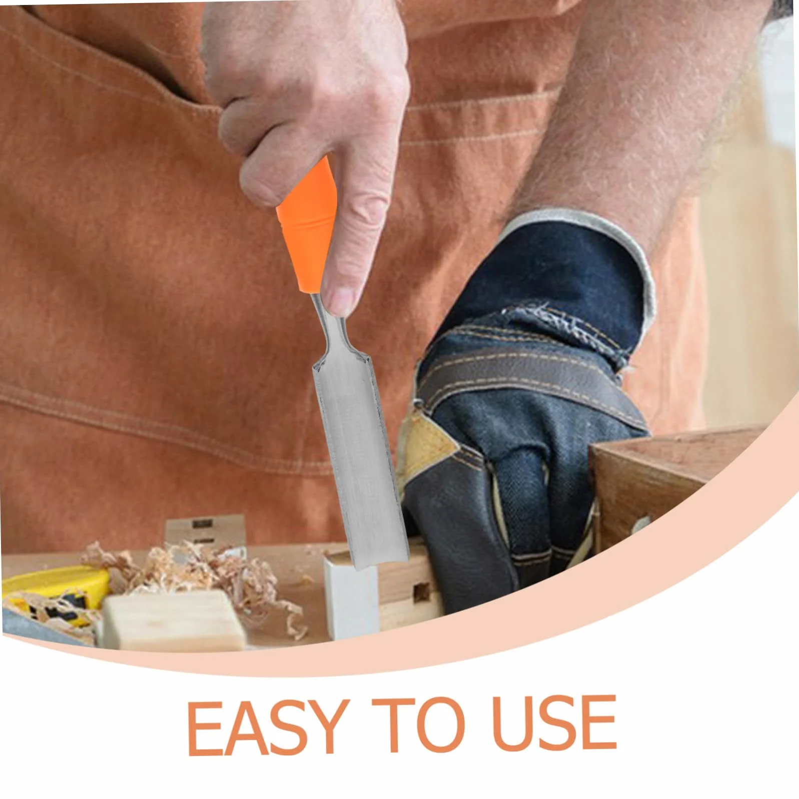 Cincel para Tallar Madera Juego de 4 Piezas de Acero | Juego de Formones para Madera, Espátula Plana Incluida, Agarre Cómodo y Diseño Ergonómico, para Taller de Talla en Madera