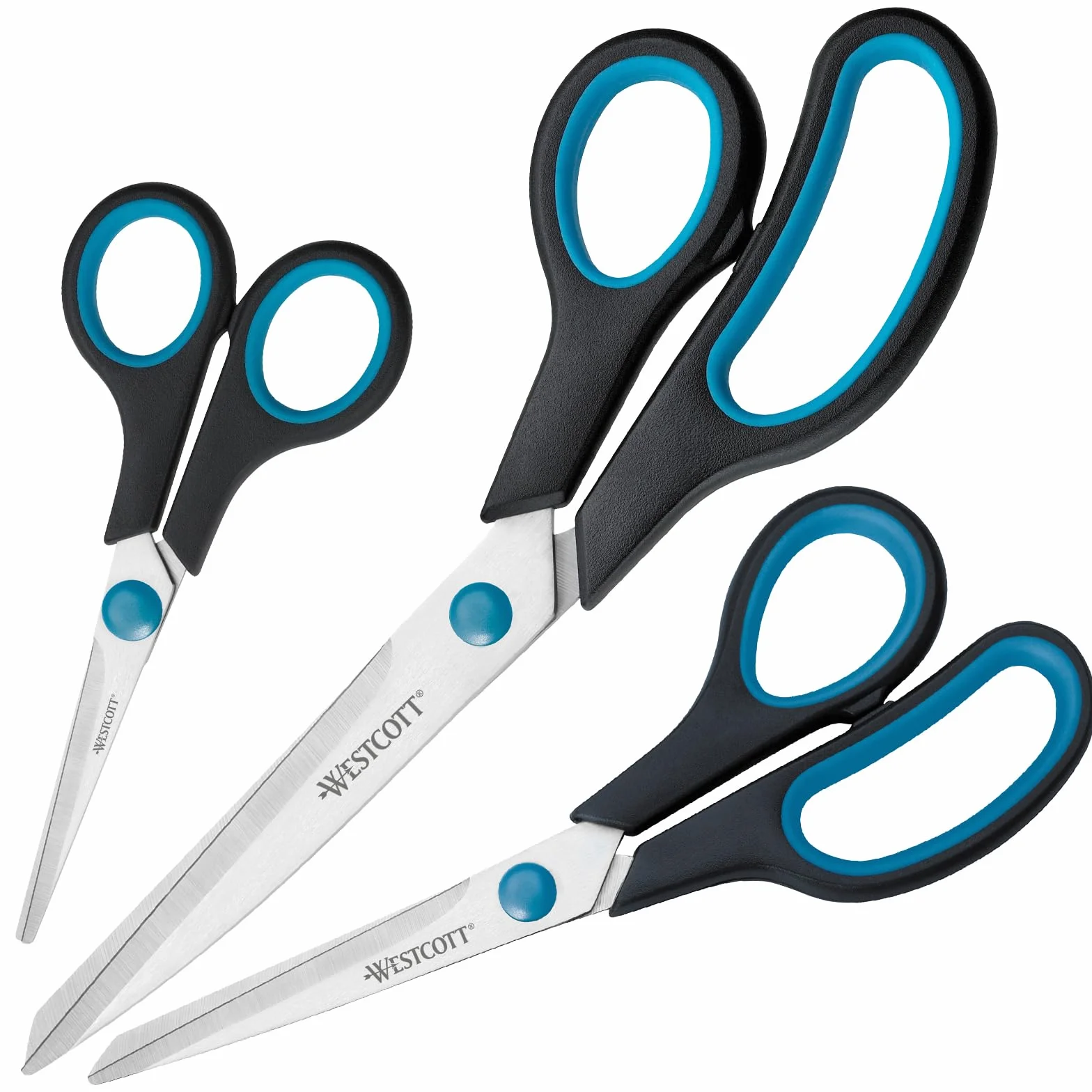 Westcott Easy Grip Set de tijeras 3 unidades azul negro