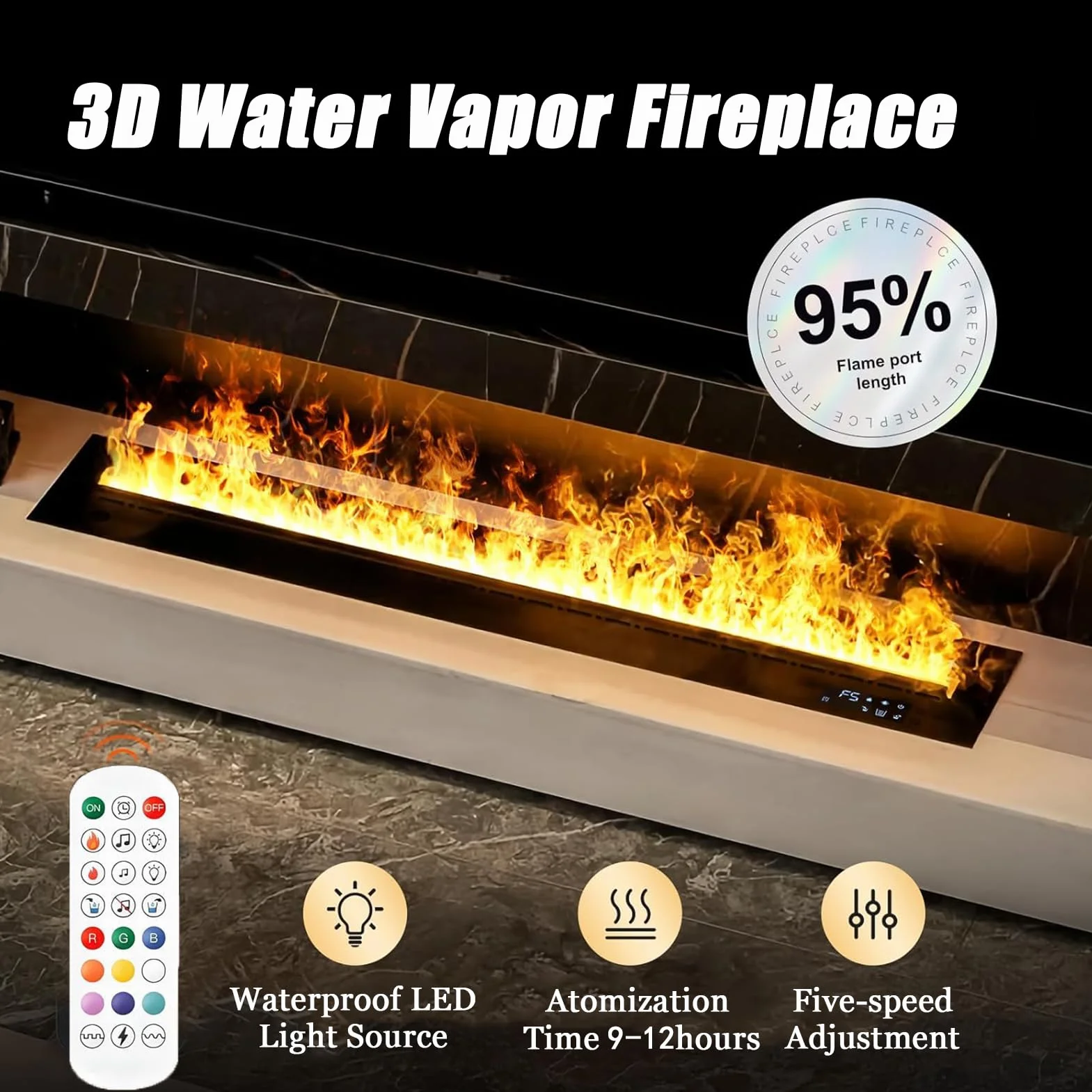 Chimenea De Vapor De Agua, Fuego Eléctrico Inteligente De Control Remoto, Chimenea Eléctrica