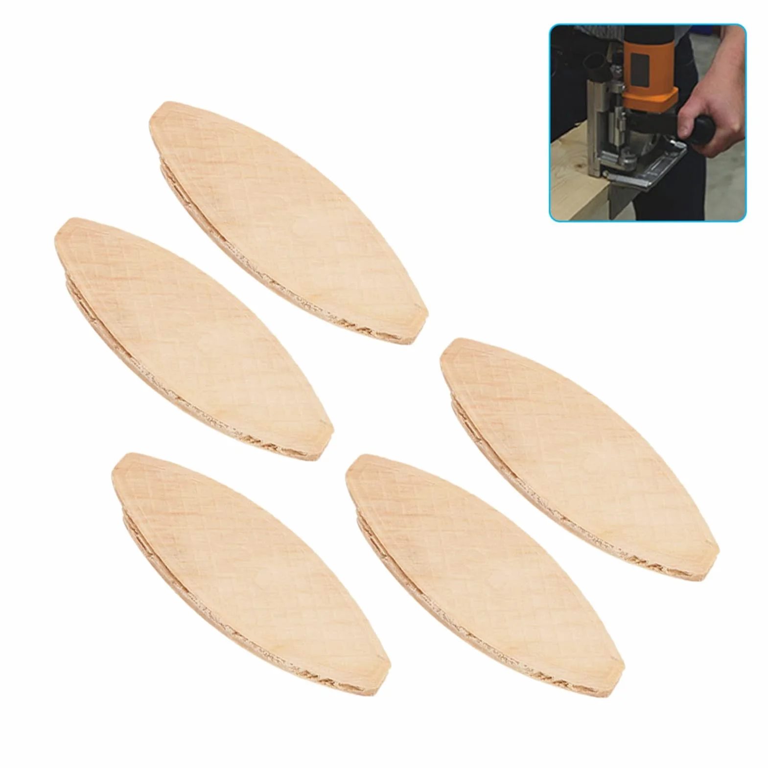 Galletas para unir madera, 100 piezas, herramienta de acoplamiento, resistente para carpintería, material de haya (20#)