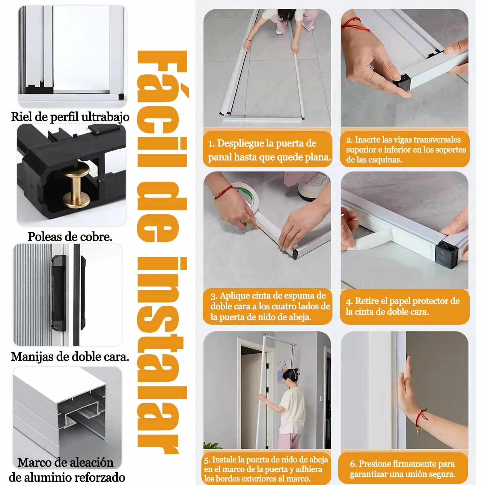 Puertas Plegables Interiores,Puertas de acordeón,Puerta Plegable de Acordeón Gris Sin Perforar con Marco de Metal y Panel no Tejido,con Manija,Lavadero/Ducha/Guardarropa/Lavaderos Gris