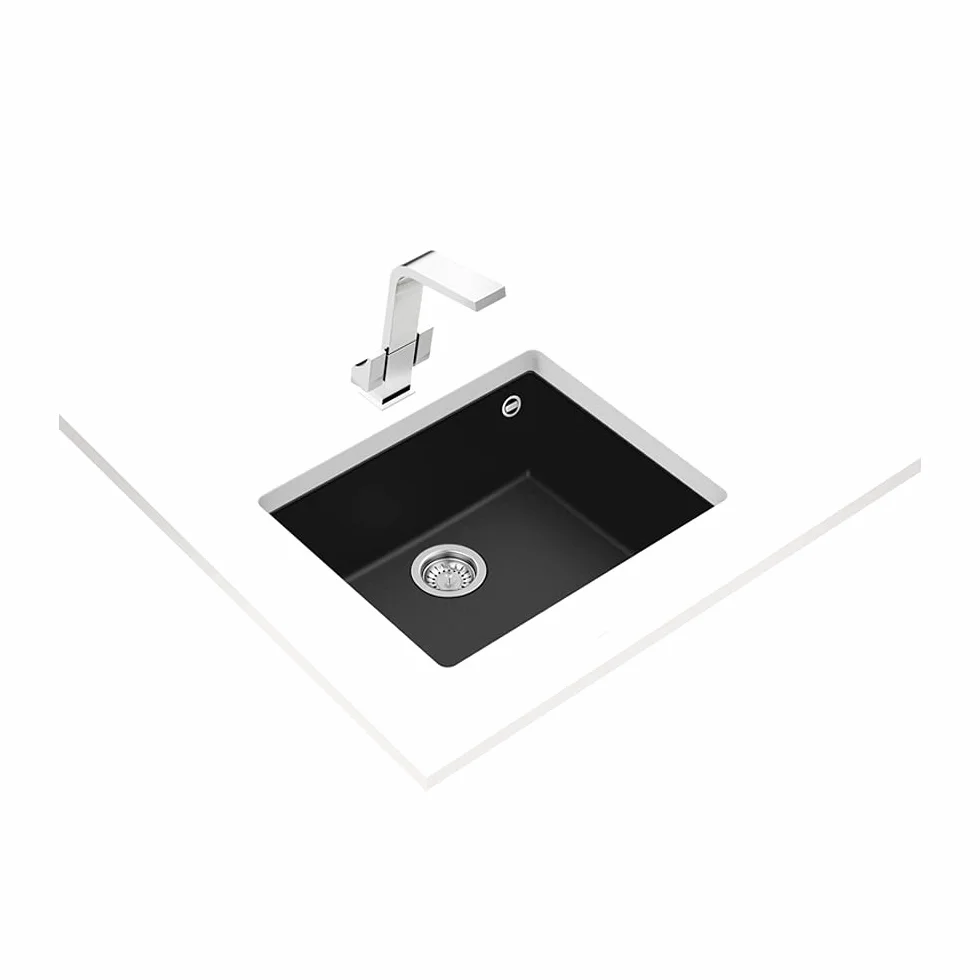 Teka - Fregadero Tegranite Square 50.40 Color Black Ref 115230020 Mueble De 60 Cm
