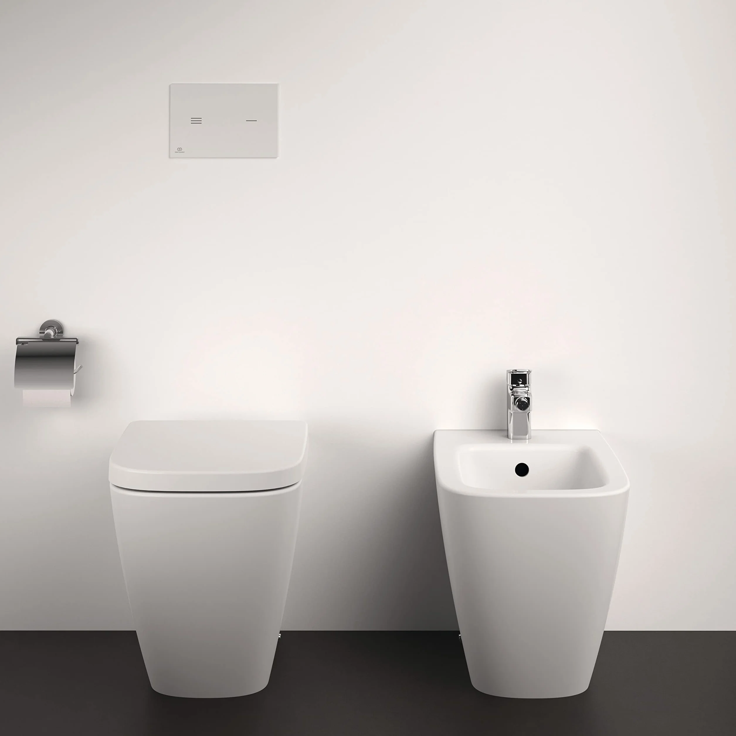 Ideal Standard - i.life B - Inodoro de suelo a pared con tecnología RimLS+, blanco