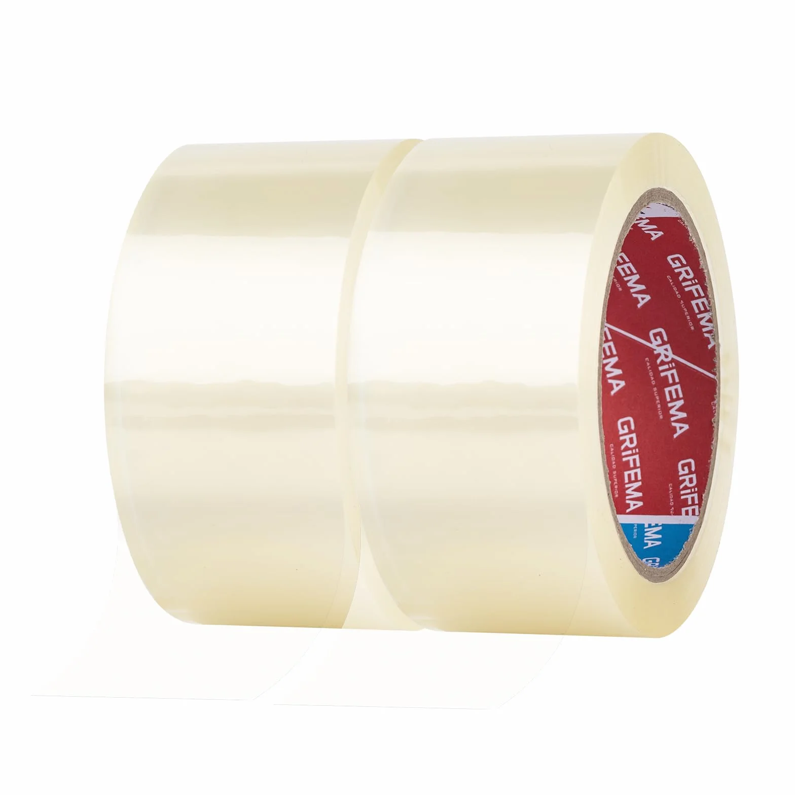GRIFEMA GA4003-2 Cinta de Embalaje Silenciosa 66 m x 50 mm 2 Rollos Transparente