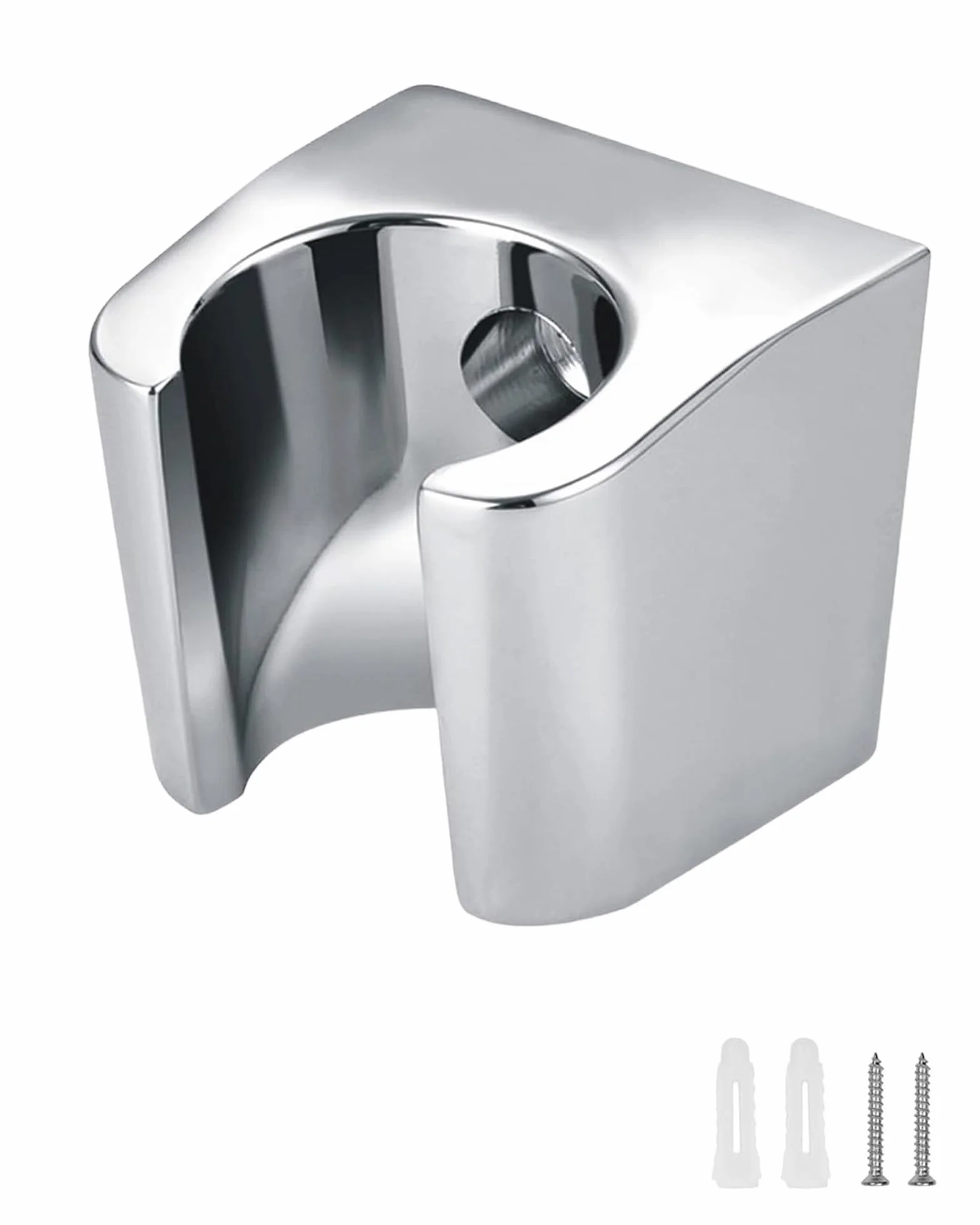 Aleación de Zinc Soporte de Ducha con Tornillos, Soporte Para Ducha de Baño, Plateado Cabezal de Ducha Soporte, Compatible con la Mayoría de Cabezales de Ducha