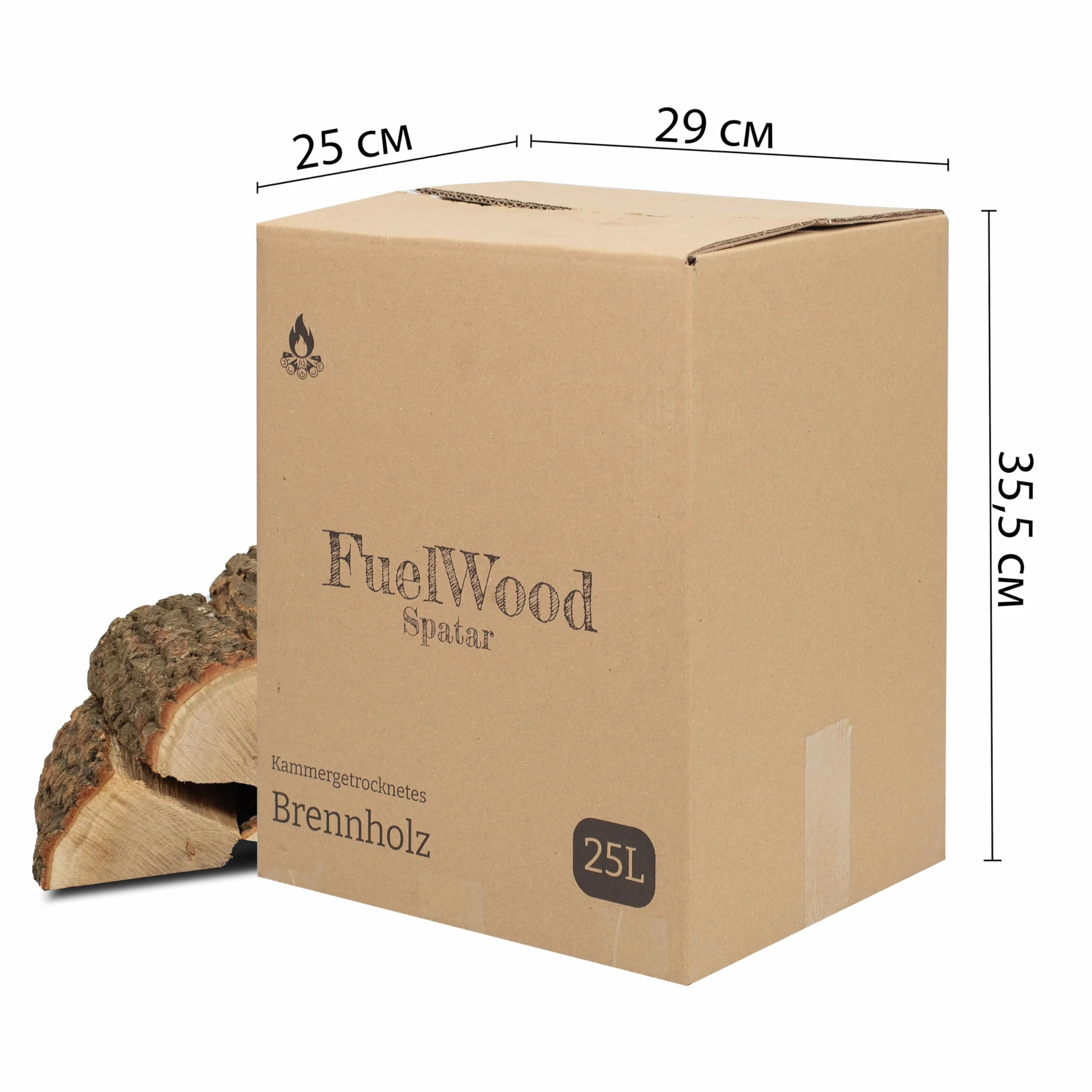 Leña de roble secado al horno 25 litros - Longitud aprox. 25 cm - Humedad <15% - Perfecto para horno, chimenea, braseros, hogueras