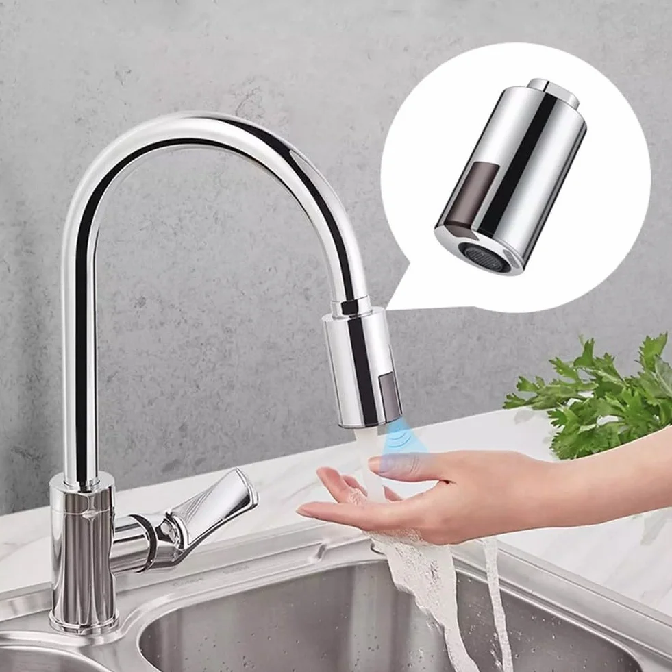 Adaptador automático de Grifo con tecnología de Sensor infrarrojo para conservación de Agua, Recargable por USB, pulverizador Inteligente sin Contacto
