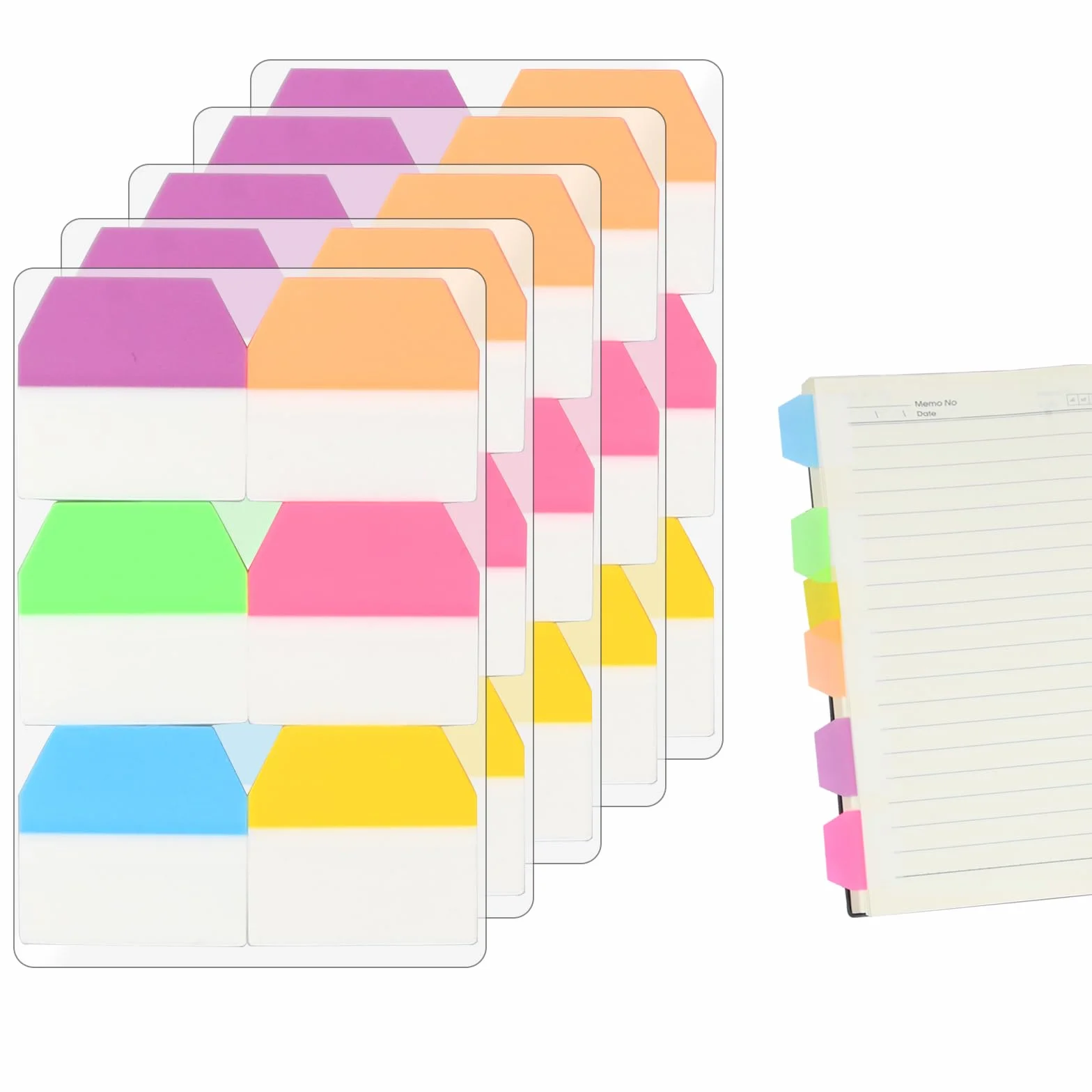 600 Piezas Marcadores de Página Grabables, Pestañas Adhesivas de Indice, Marcadores De Página En Color Notas, Notas Adhesivas Índices, Pestañas de Páginas Grabables para Escuela y Oficina, Libro