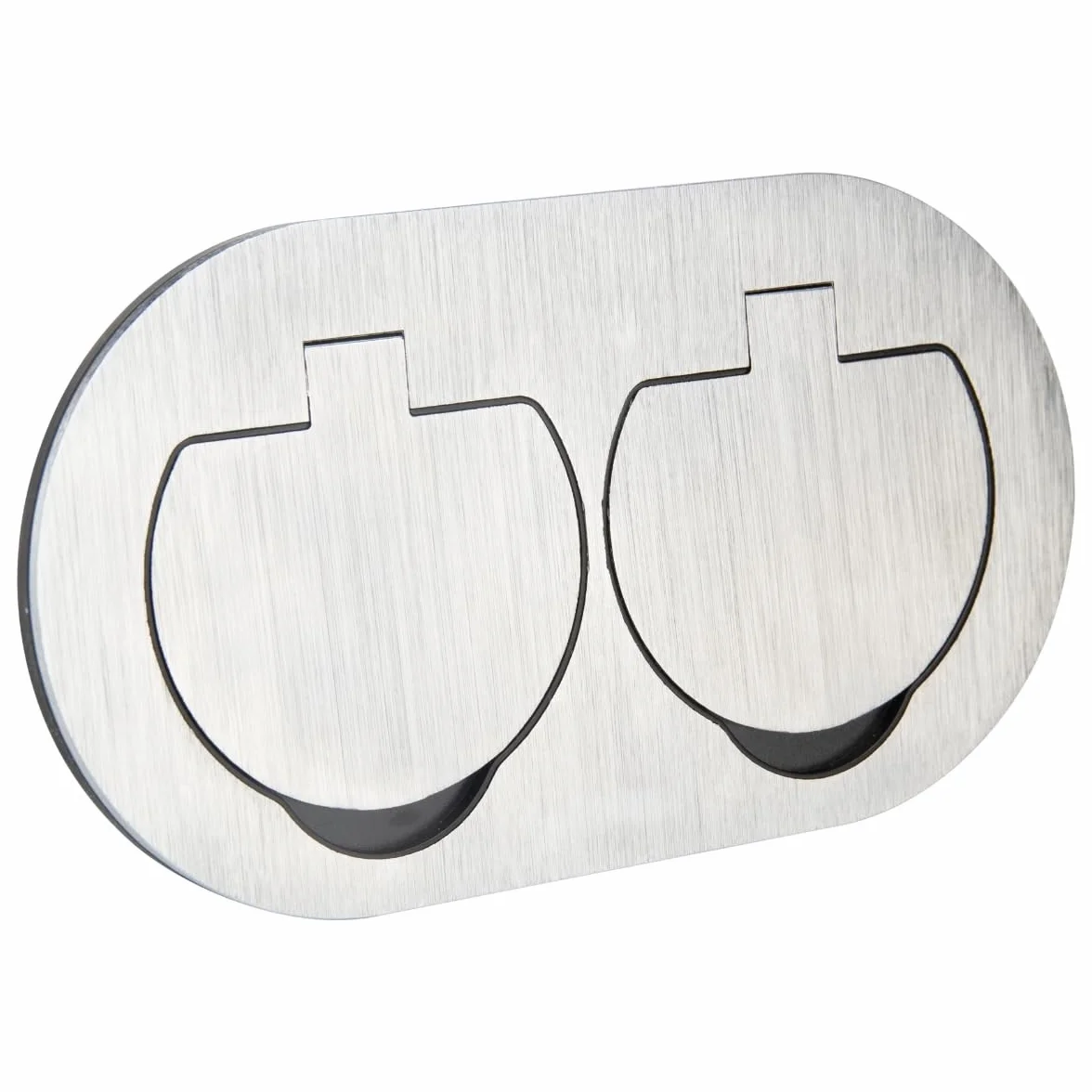THOMSON Protec – Doble toma de suelo impermeable inicial 16A 2P+T IP55 – Metal cepillado